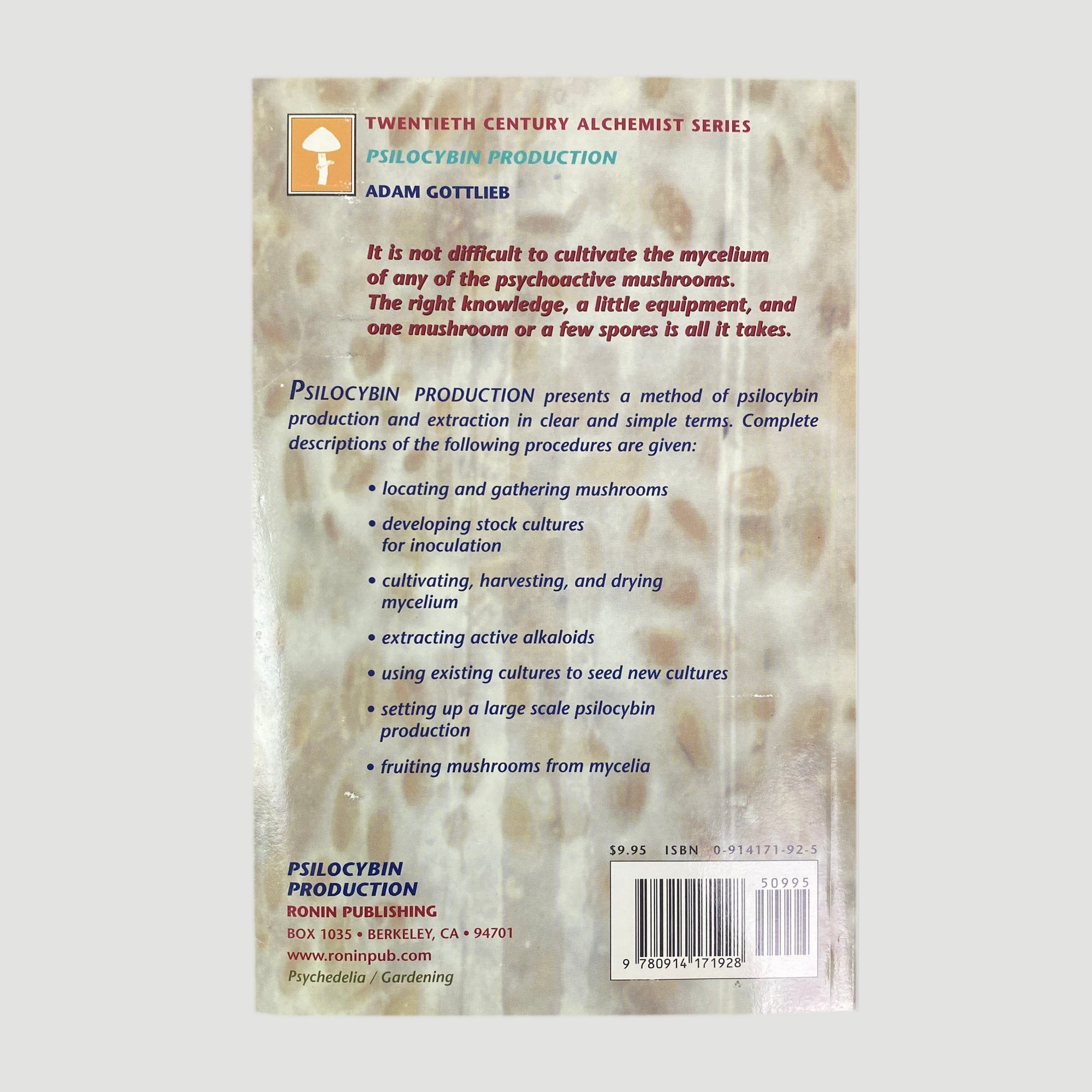 1997 Psilocybin Production Adam Gottlieb