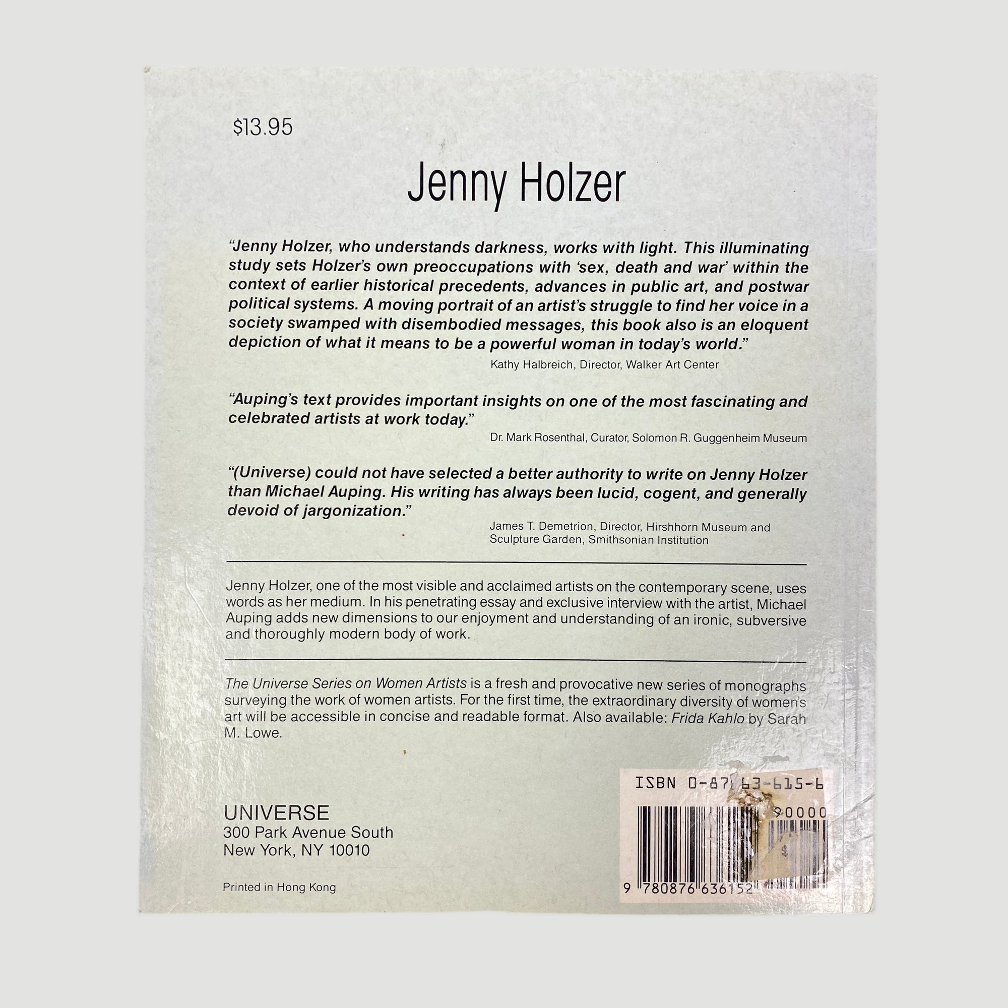 1992 Jenny Holzer Universe Series