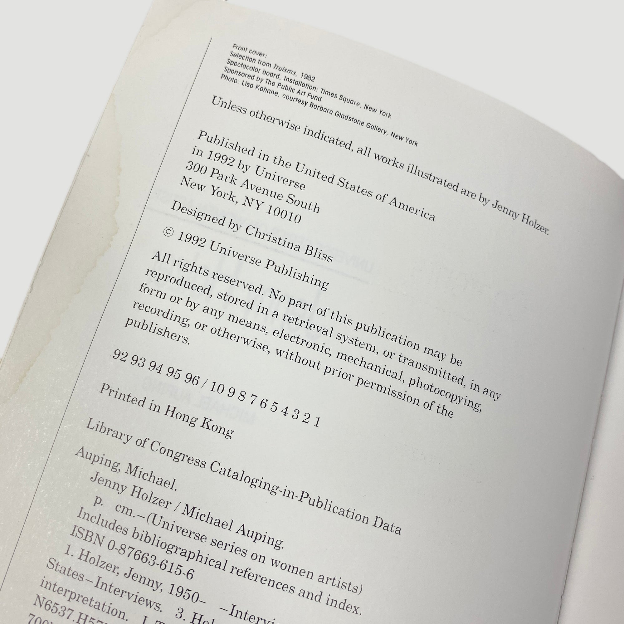 1992 Jenny Holzer Universe Series