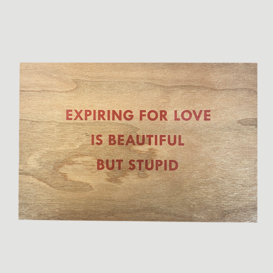 2018 Jenny Holzer Expiring for Love Wooden Postcard