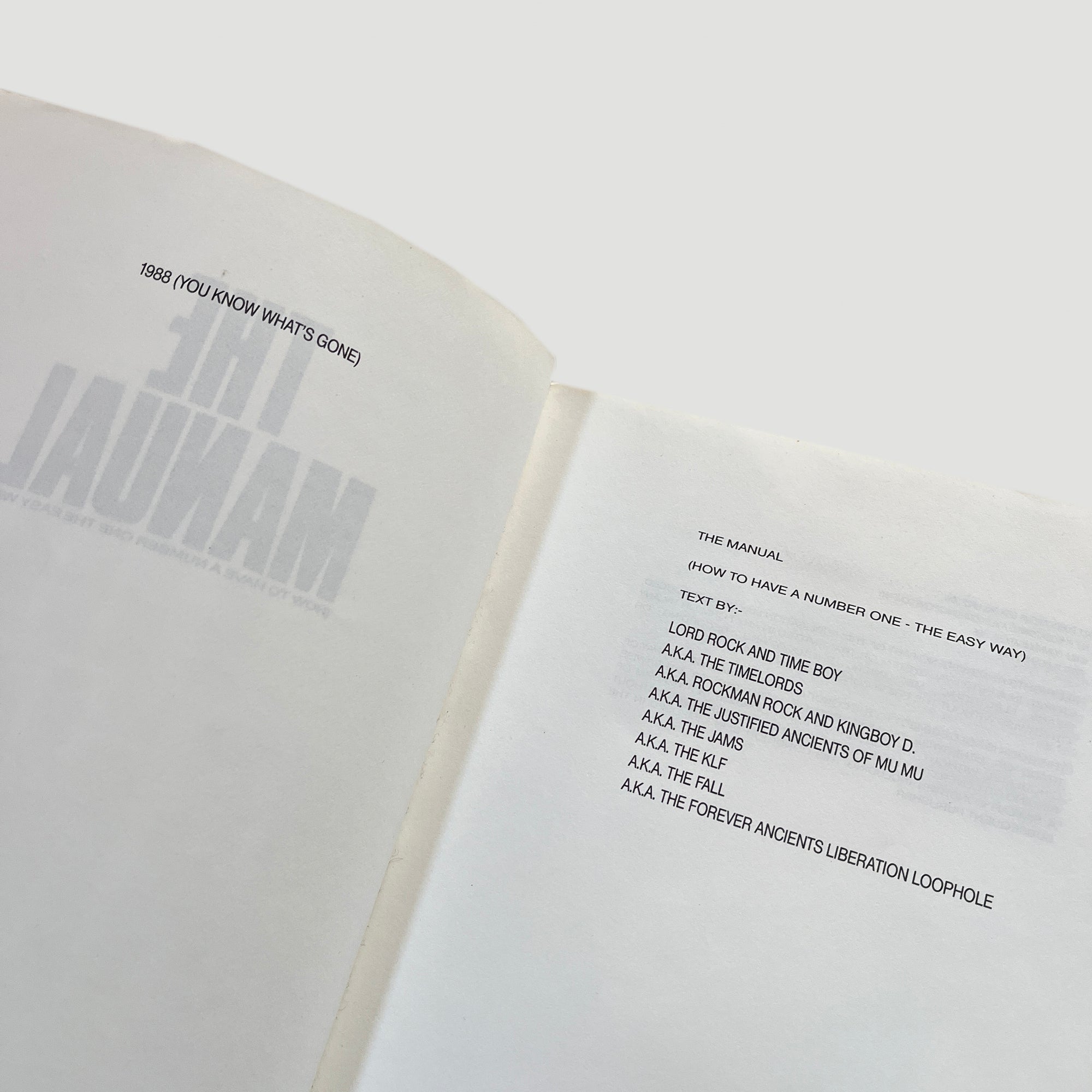 THE KLF 洋書　THE MANUAL, Unified Goods