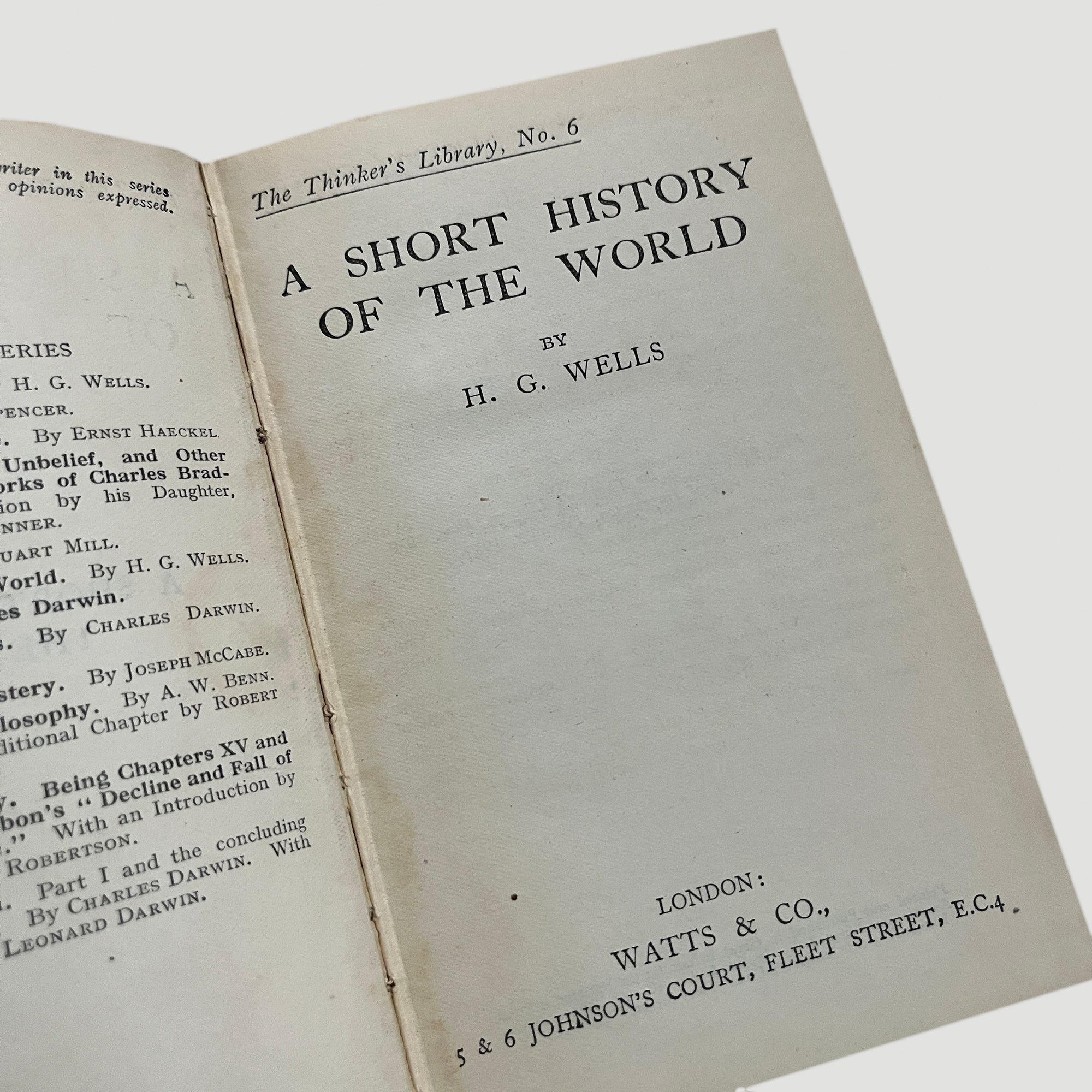 H.G. Wells A Short History of the World