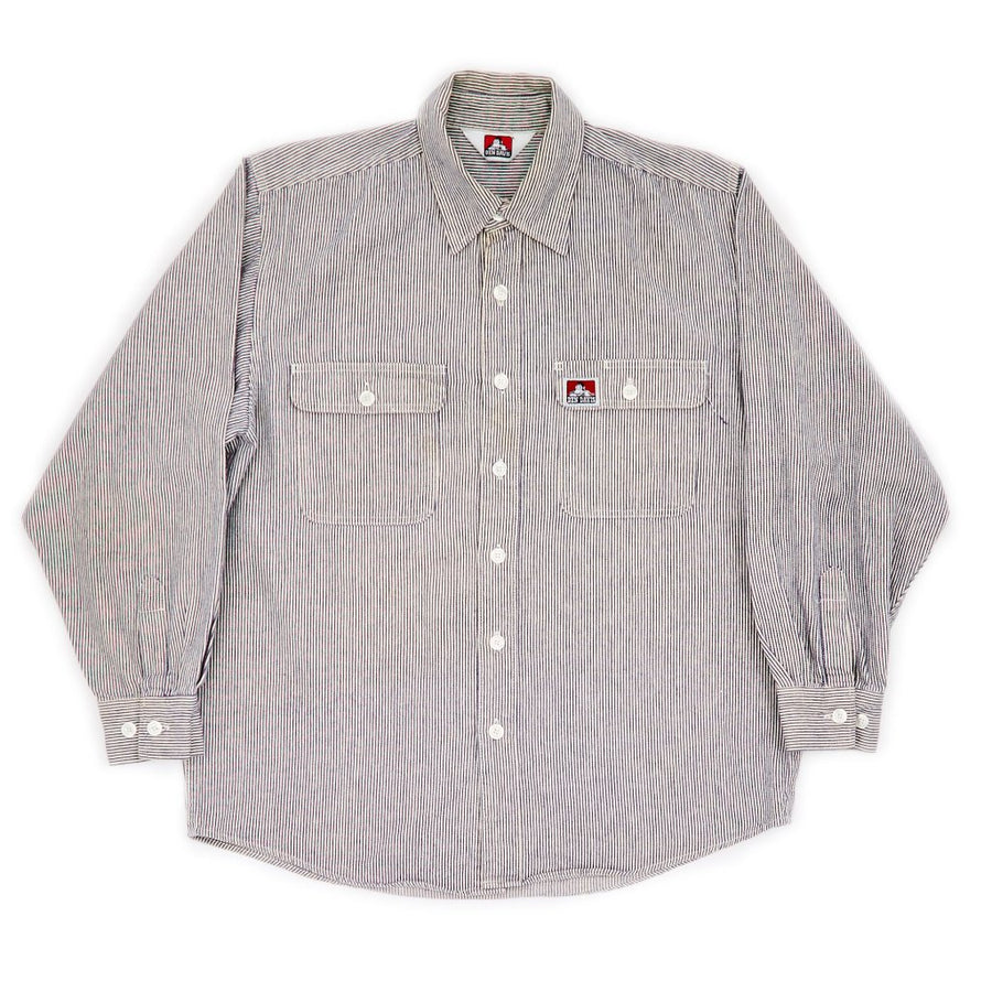 Ben Davis Long Sleeve Stripe Chambray Work Shirt