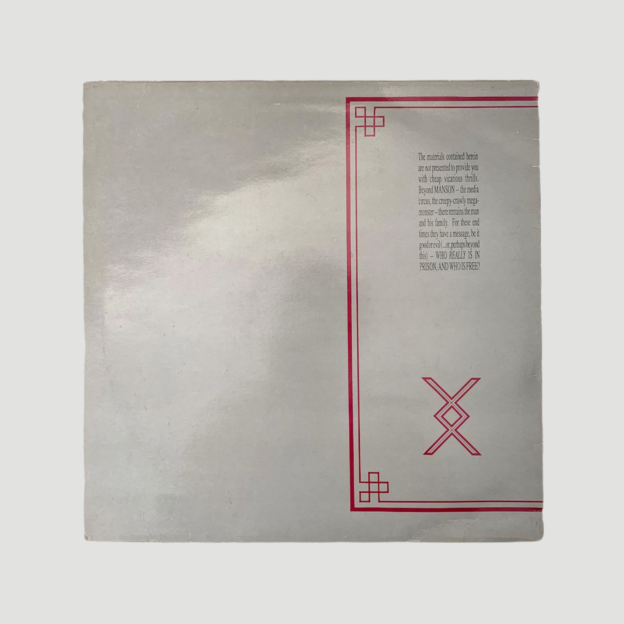 1986 The Manson Family Sings The Songs Of Charles Manson LP