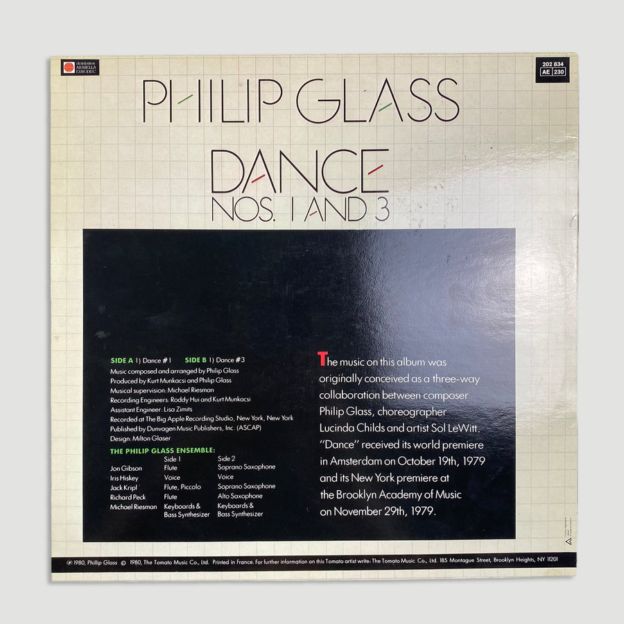 1980 Philip Glass Dance No. 1 & 3 LP