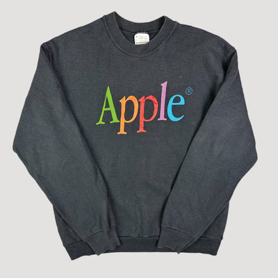 90's Apple Spell Out Black Sweatshirt