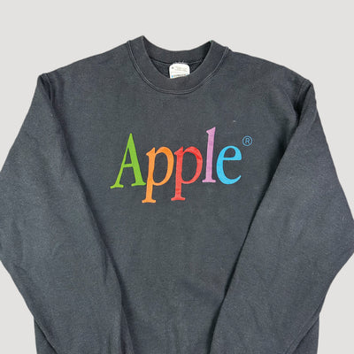 90's Apple Spell Out Black Sweatshirt