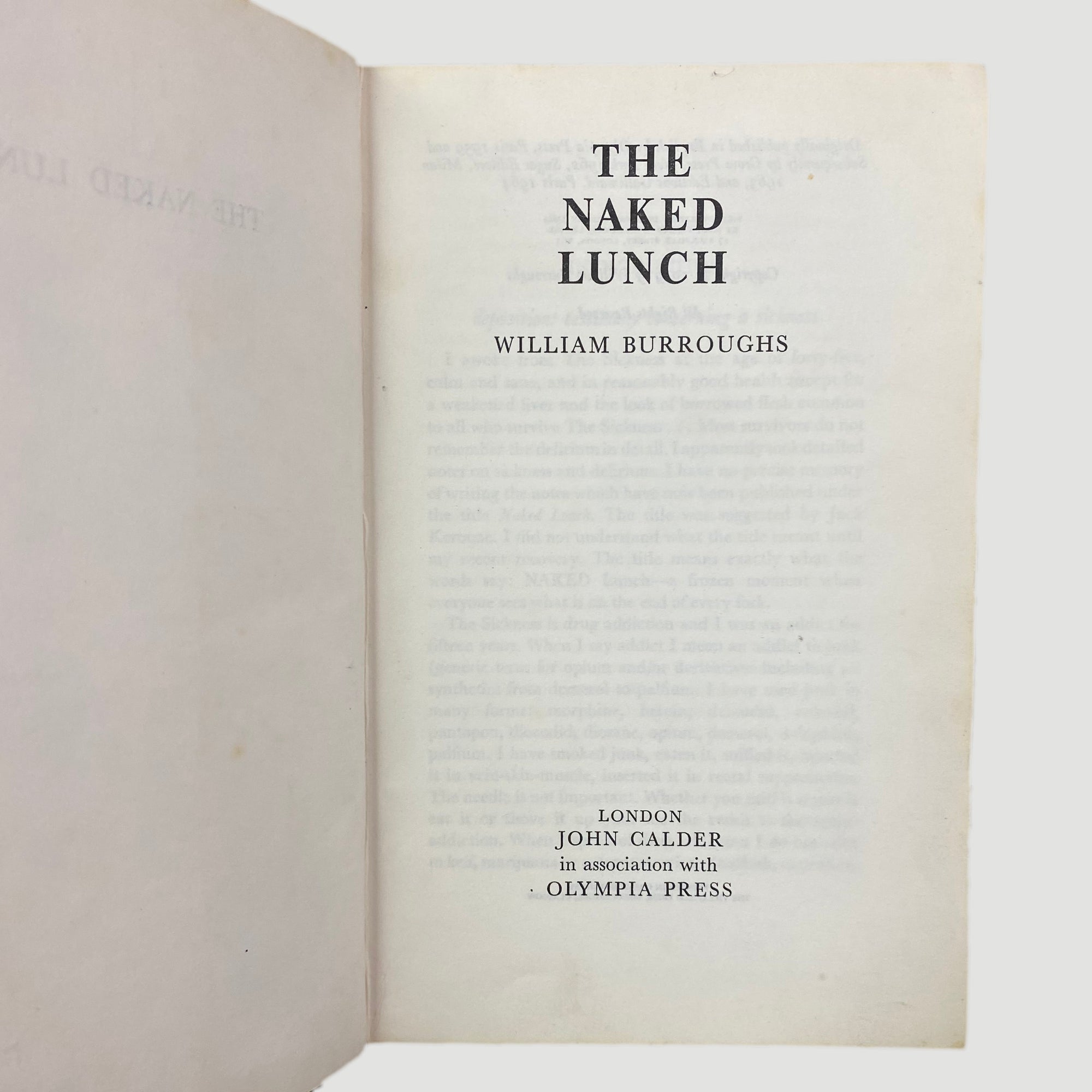 1964 William Burroughs Naked Lunch UK 1st Edition Hardback