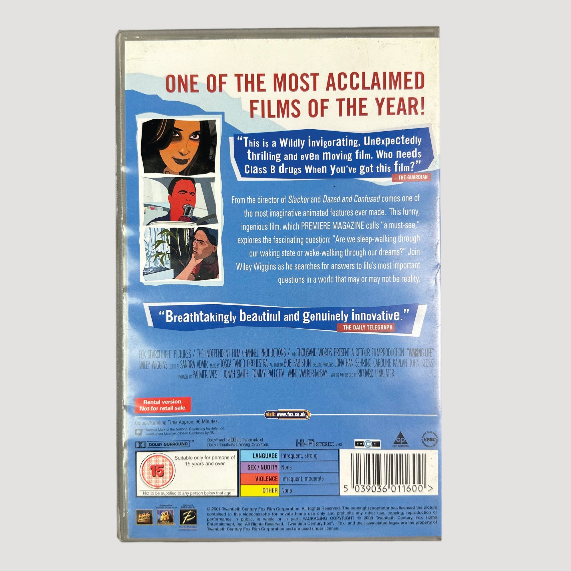 2001 Richard Linklater Waking Life Ex-Rental VHS