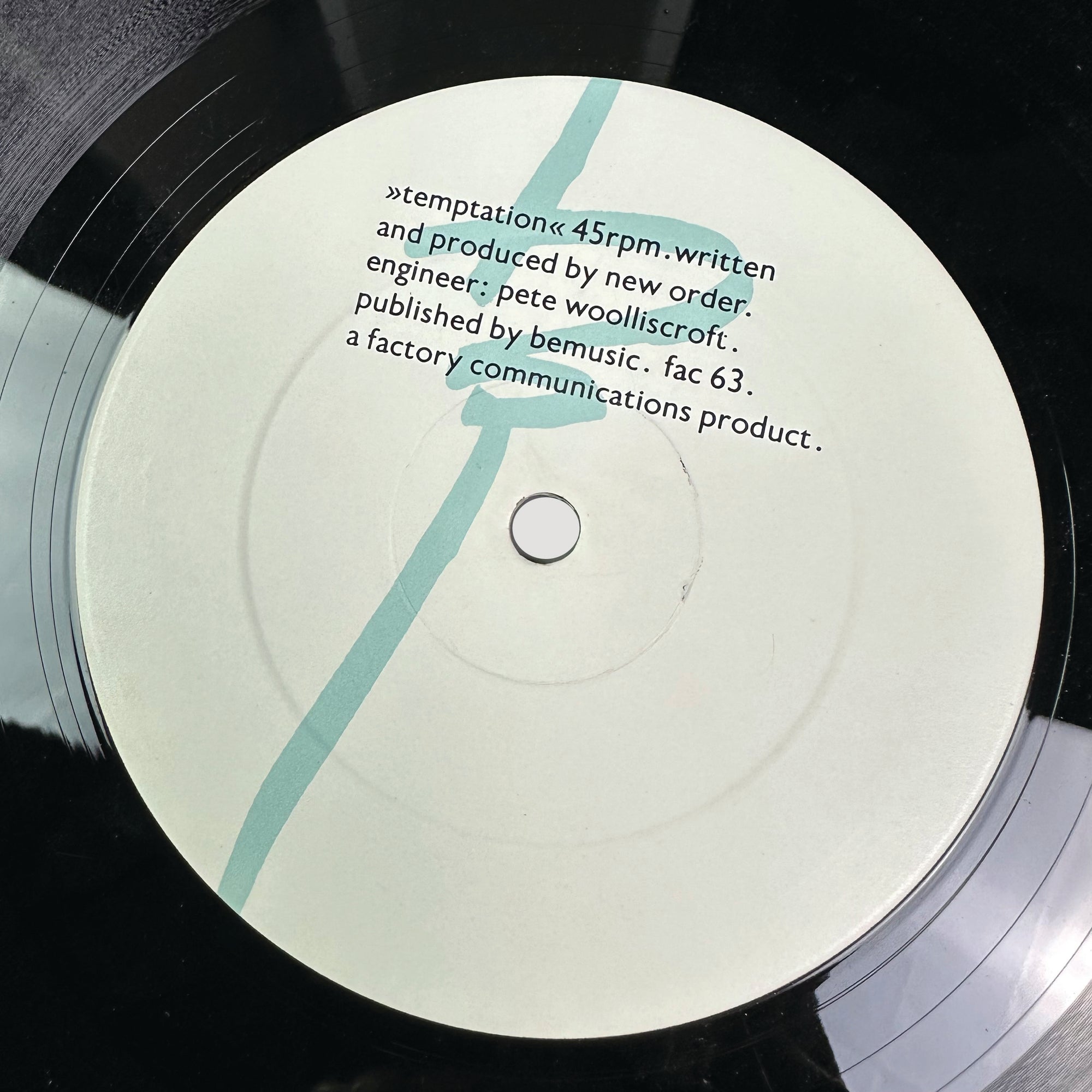 1982 New Order Temptation 12" Single