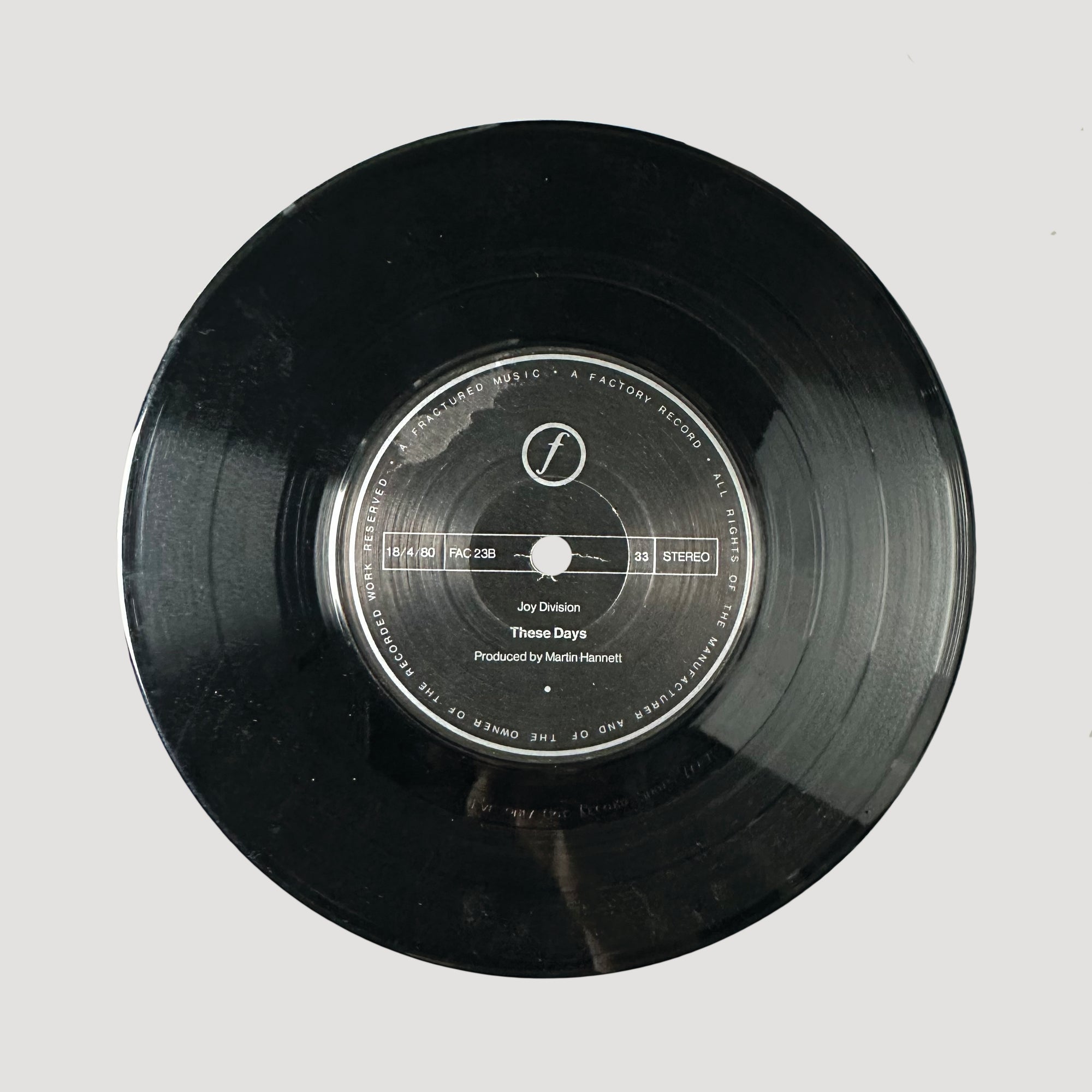 1984 Joy Division Love Will Tear Us Apart UK 7" Single