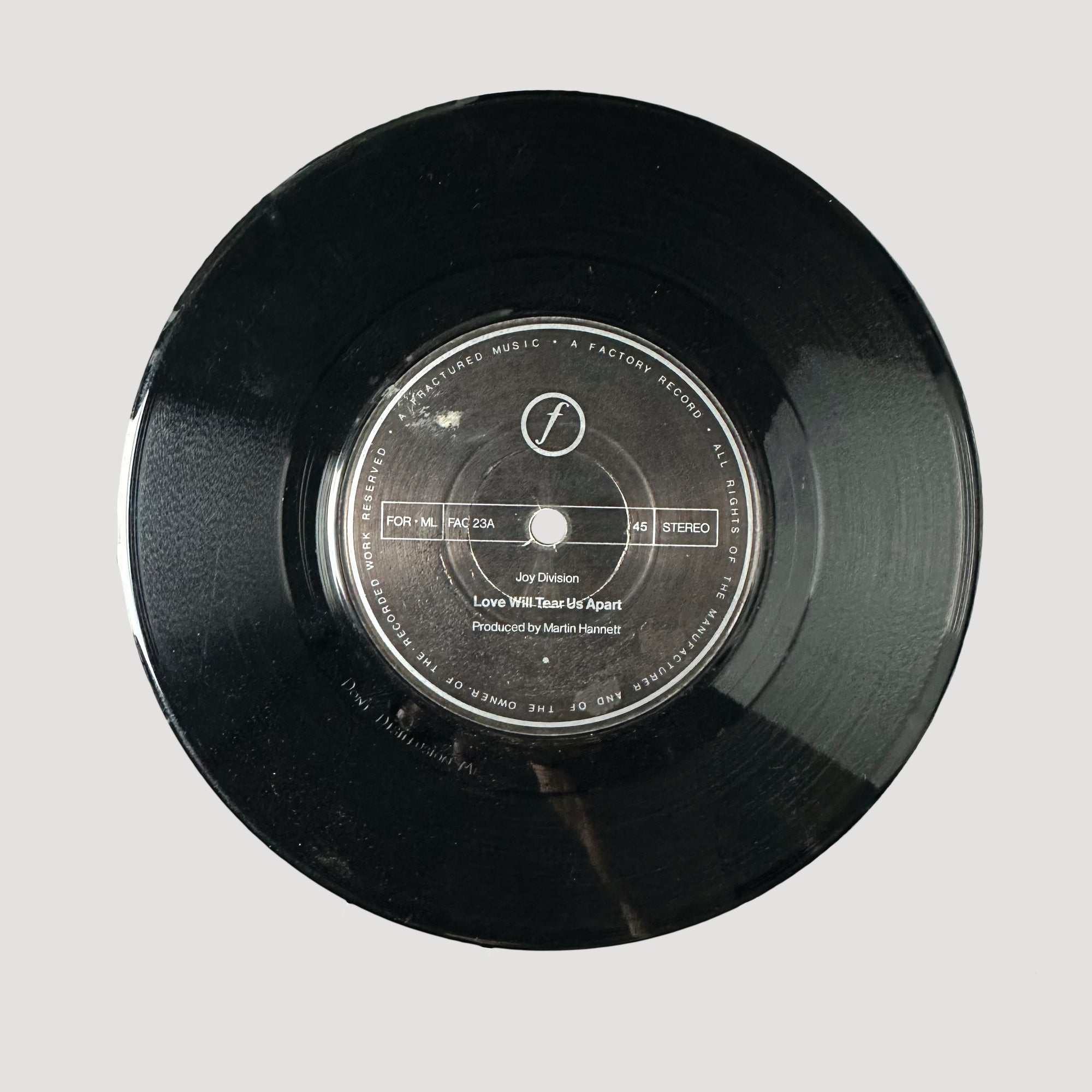 1984 Joy Division Love Will Tear Us Apart UK 7" Single