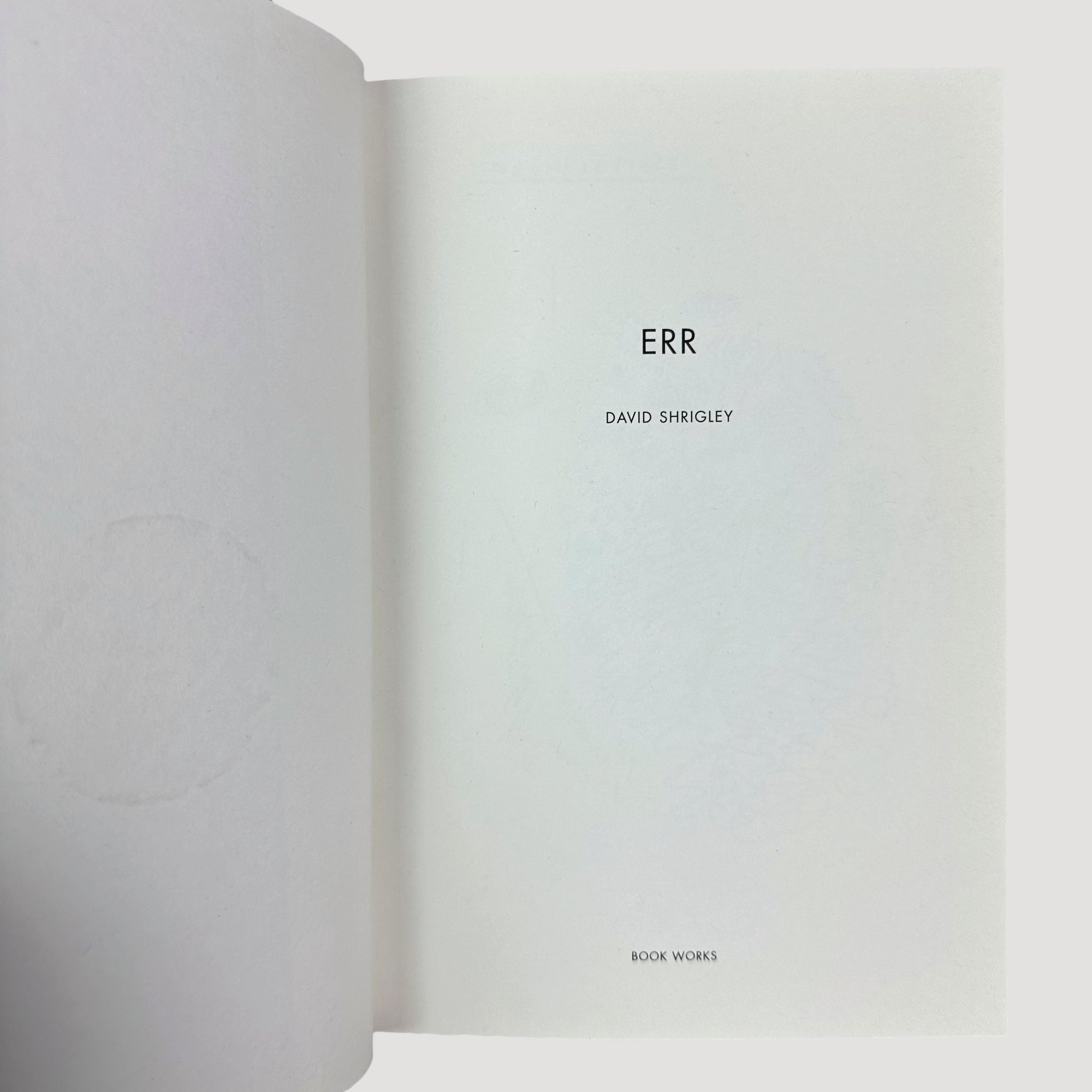 1996 David Shrigley ERR 1st Edition