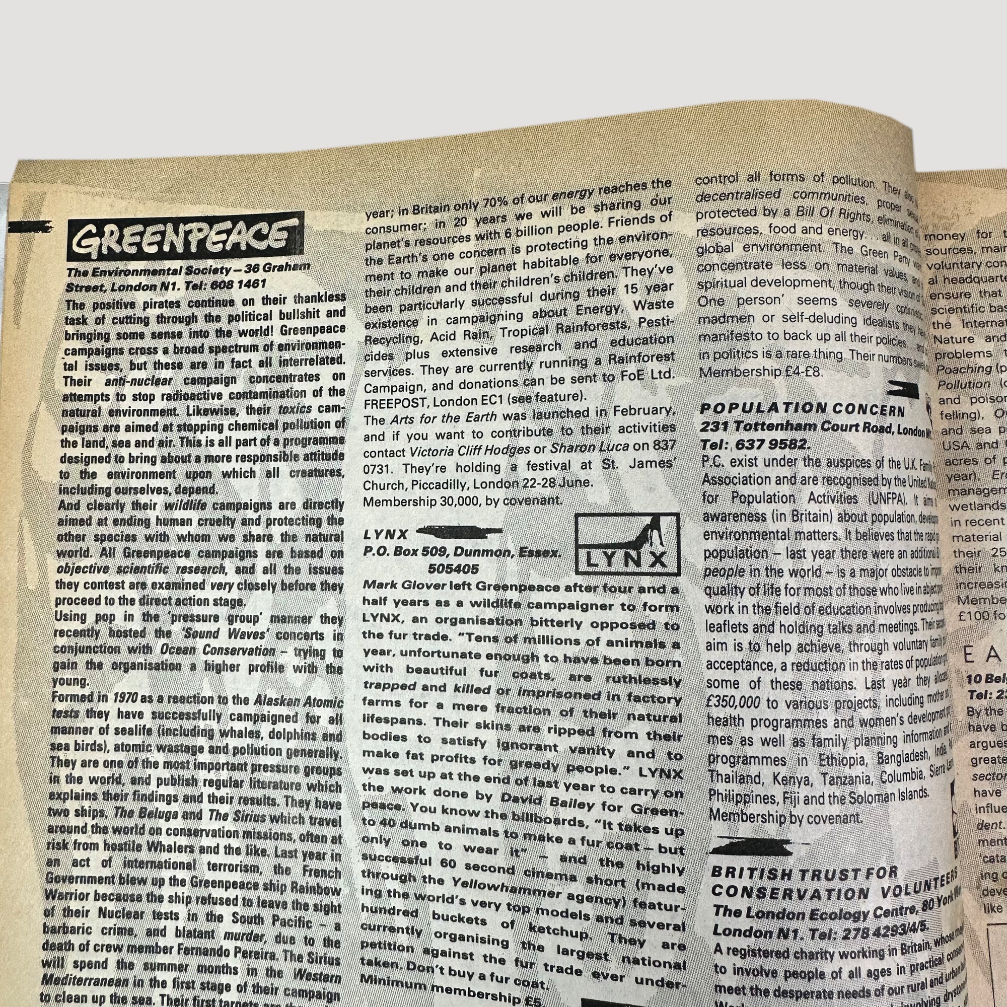 1986 i-D Magazine Think Green