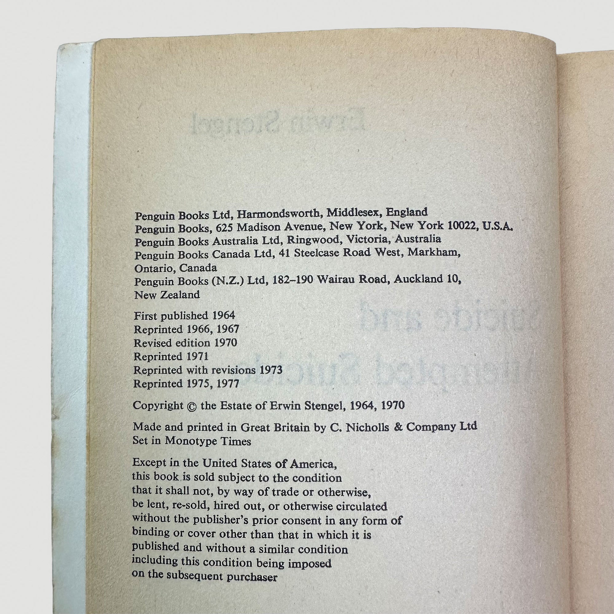 1975 'Suicide & Attempted Suicide' Pelican