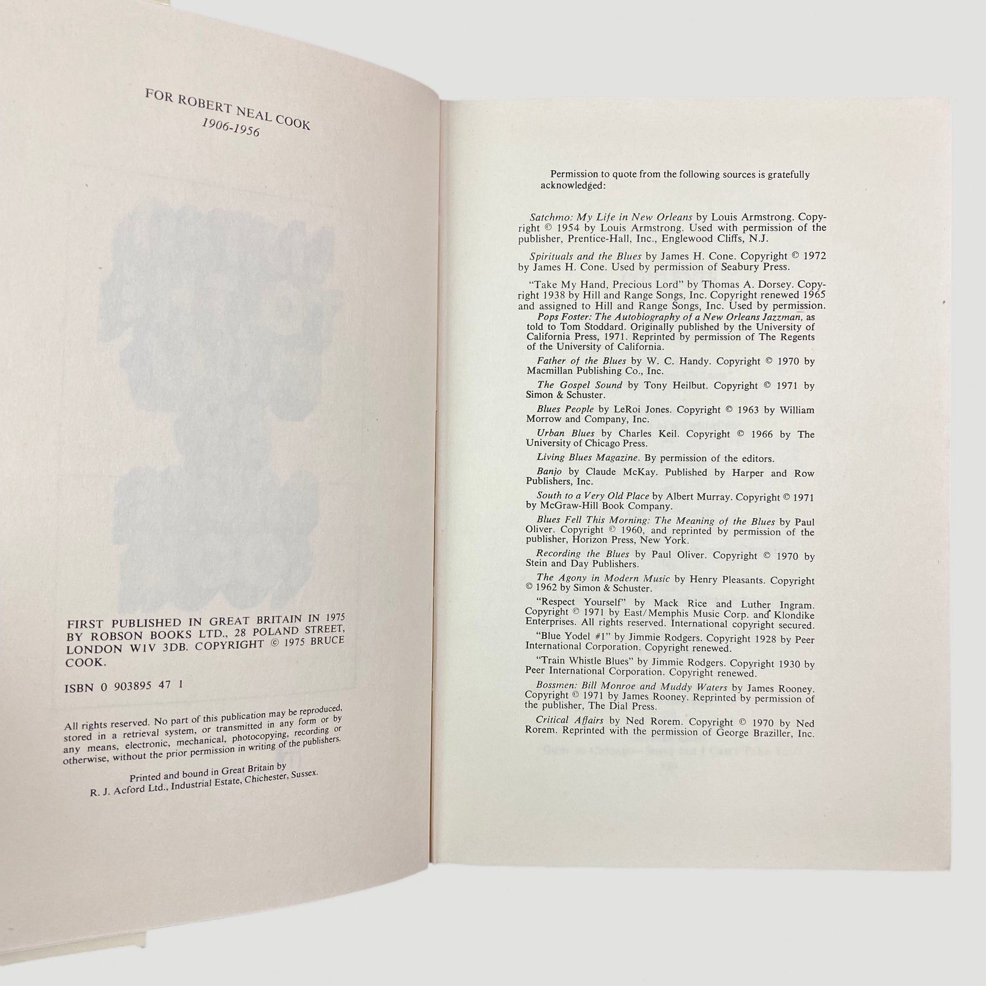 1975 Bruce Cook Listen to the Blues