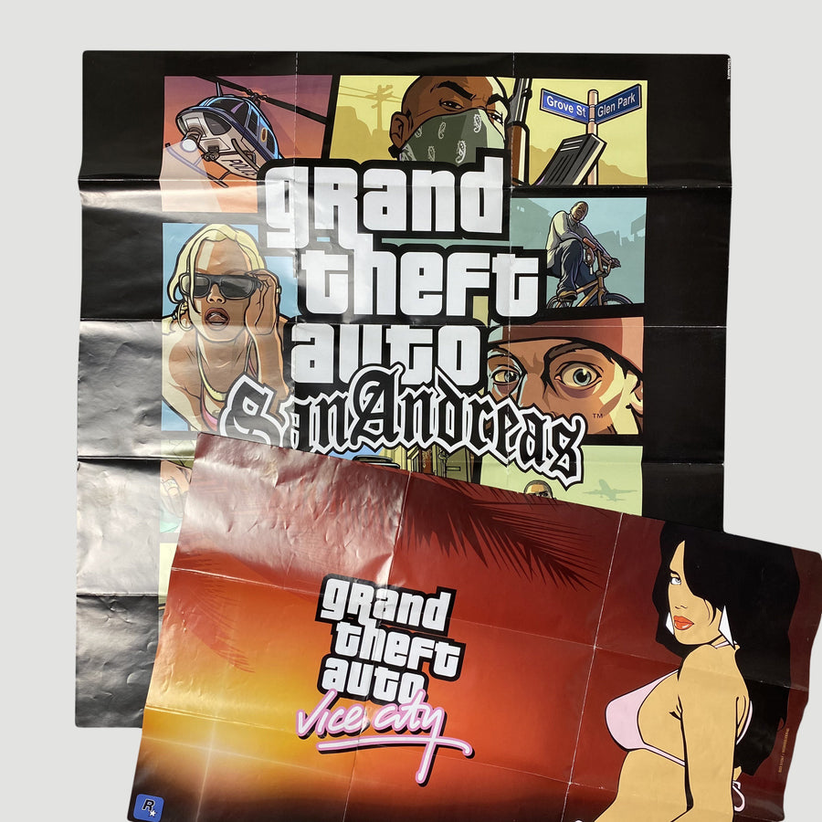 00's Grand Theft Auto Vice City + San Andreas Posters (Set of 2)