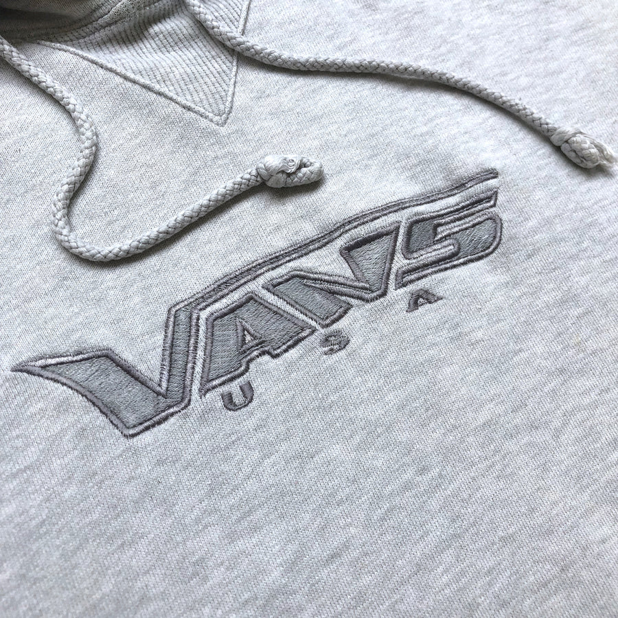 90's Vans Embroidered Logo Grey Hoodie