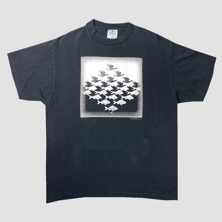 1991 M.C. Escher Sky & Water Graphic T-Shirt