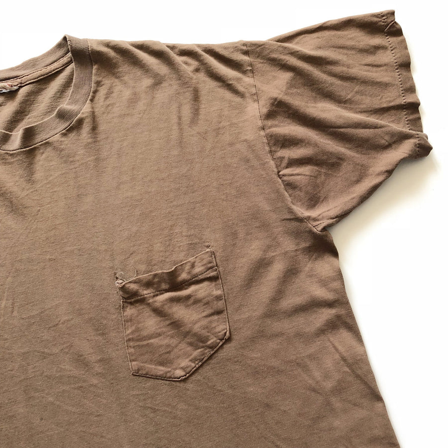 80's Brown Single Stitch Pocket T-Shirt