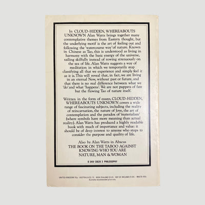 1977 Alan Watts 'Cloud Hidden, Whereabouts Unknown: A Mountain Journal