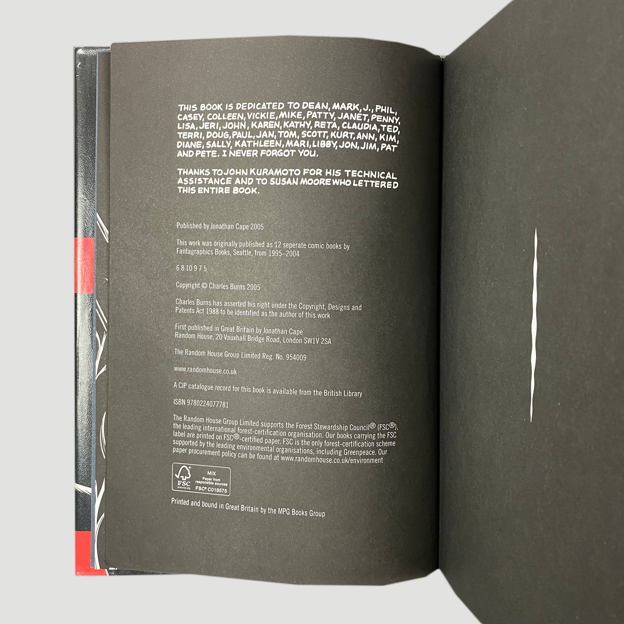 2005 Charles Burns 'Black Hole' 1st Edition Hardback