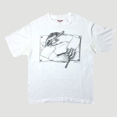 1991 M.C. Escher Sketching Hands T-Shirt