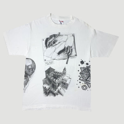 1990 MC Escher all over print T-Shirt