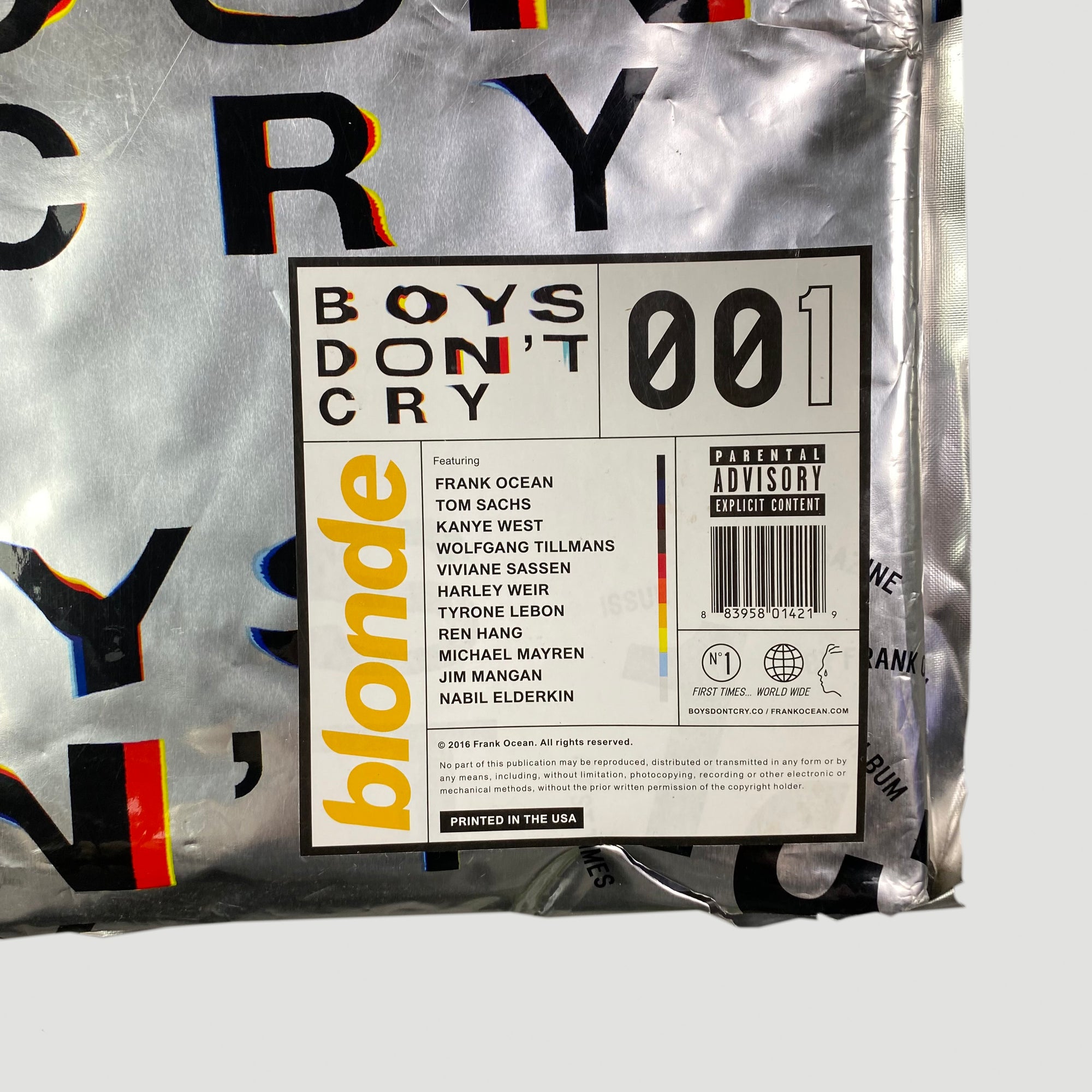 2016 Frank Ocean Boys Don't Cry Magazine + CD