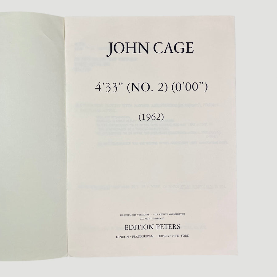 1962 John Cage 4'33 (No2) Programme
