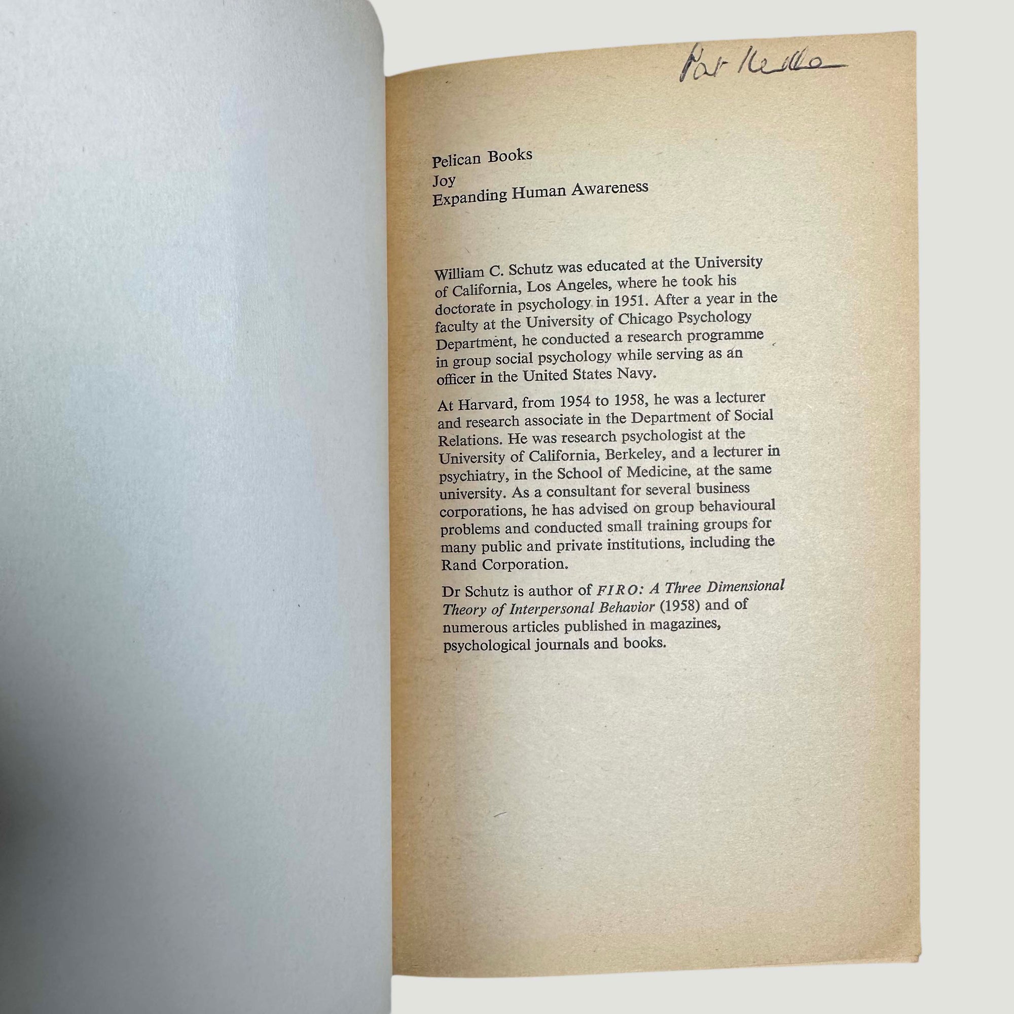 1973 Joy: Expanding Human Awareness Pelican