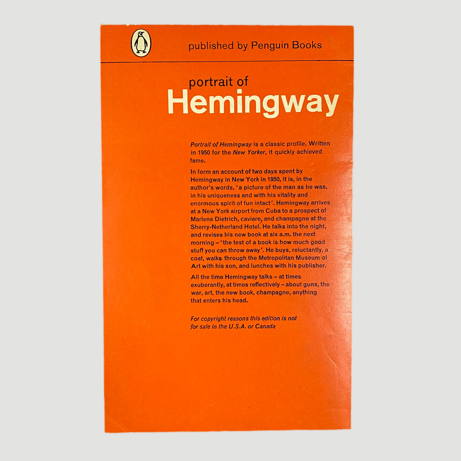 1962 Portrait of Hemmingway Penguin by Lillian Ross