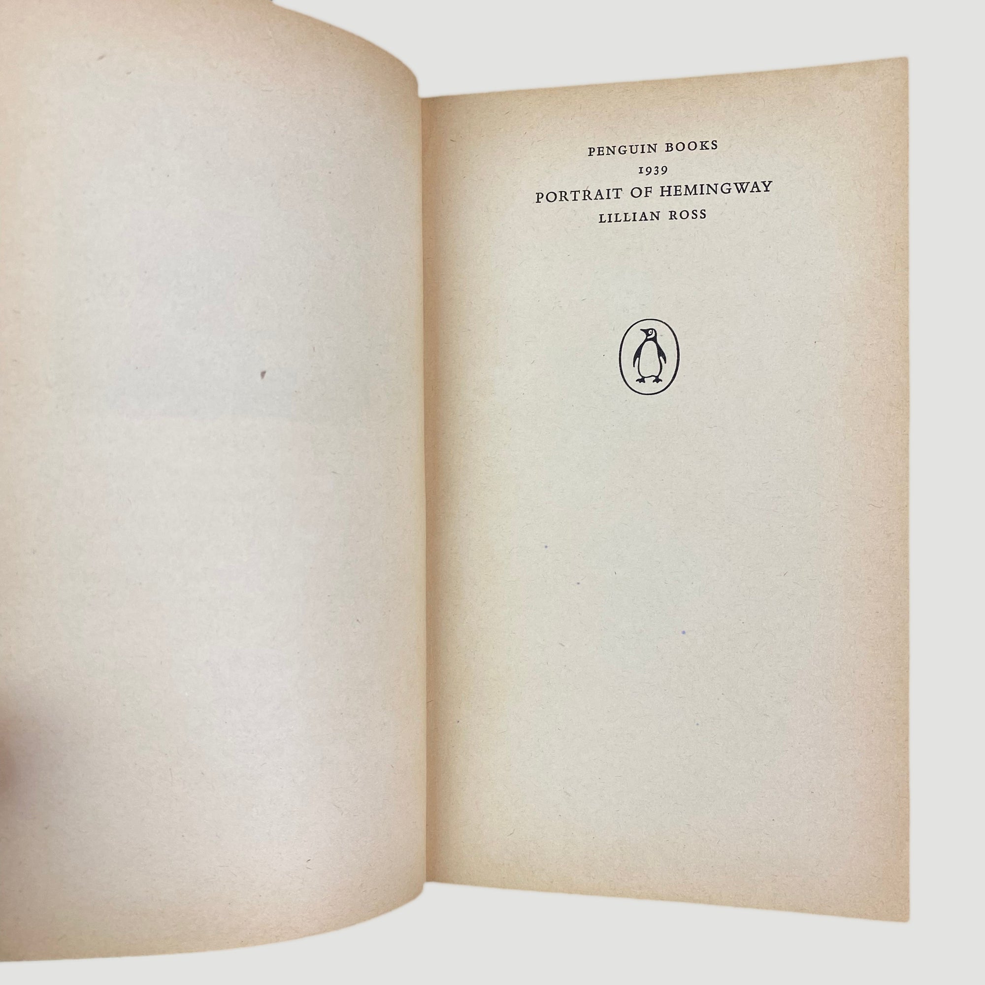 1962 Portrait of Hemmingway Penguin by Lillian Ross