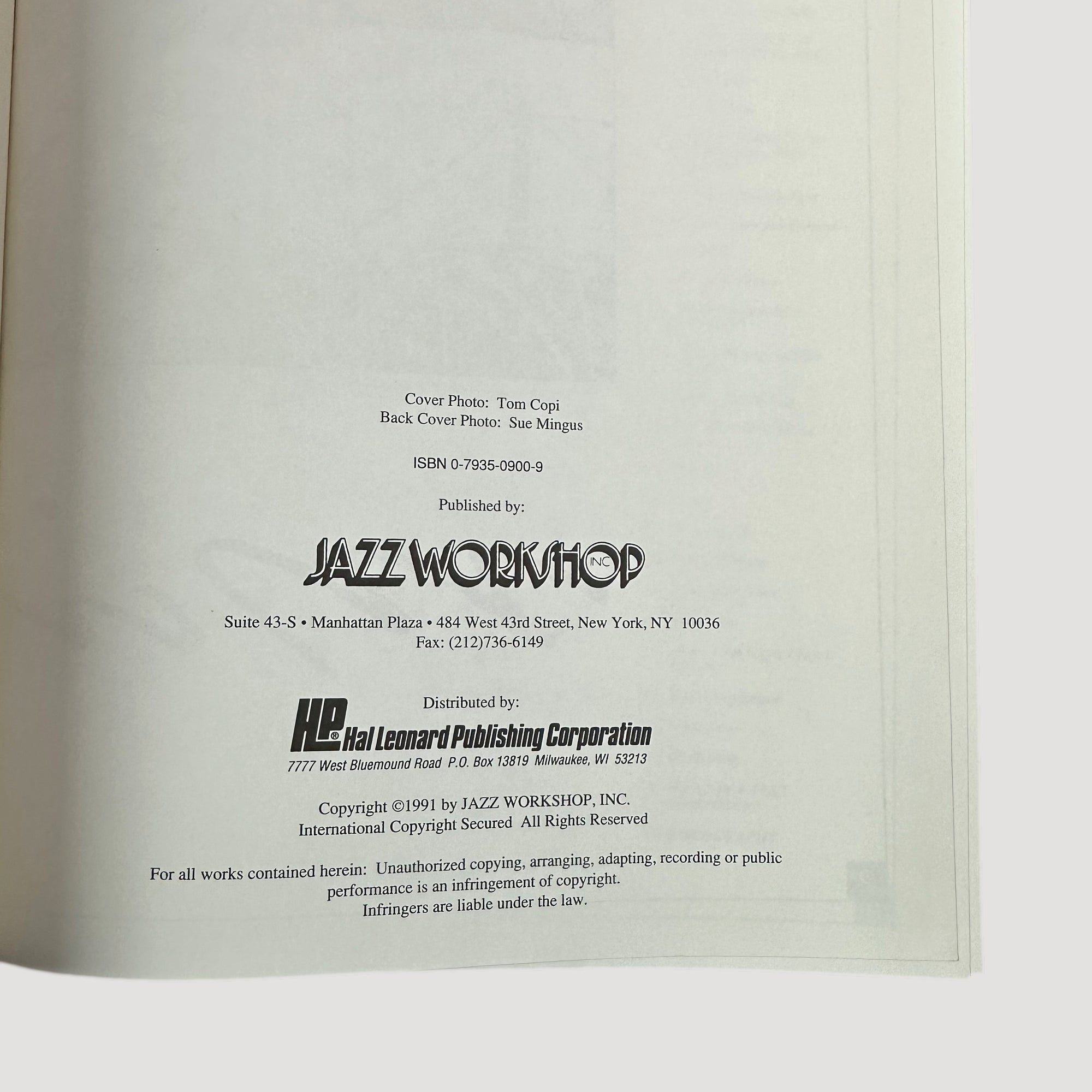 90's Charles Mingus 'Mingus' Book