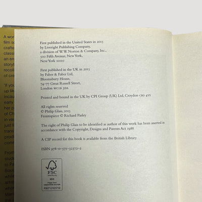 2015 Philip Glass: Words Without Music 1st Ed Hardback