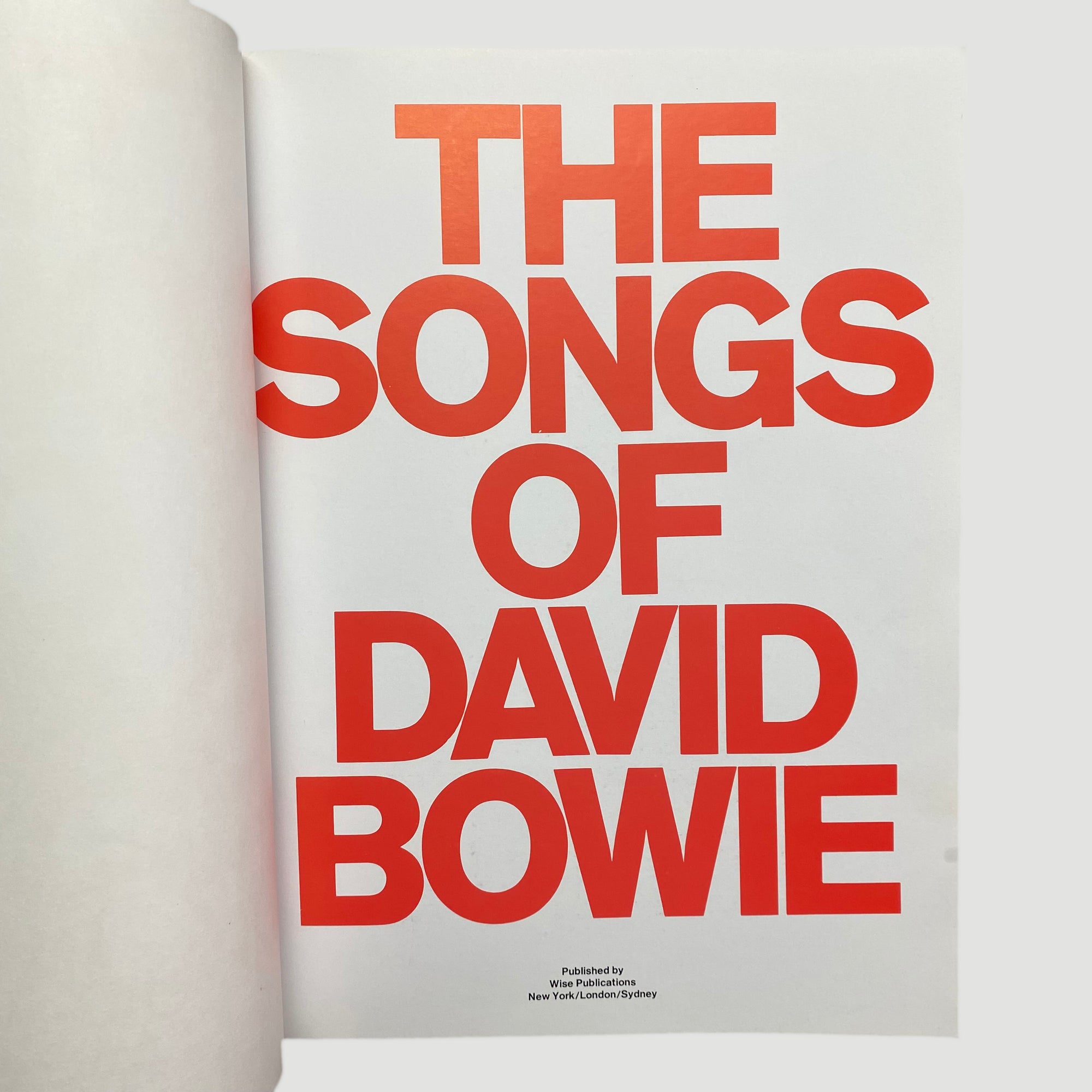 1977 The Songs of David Bowie Songbook