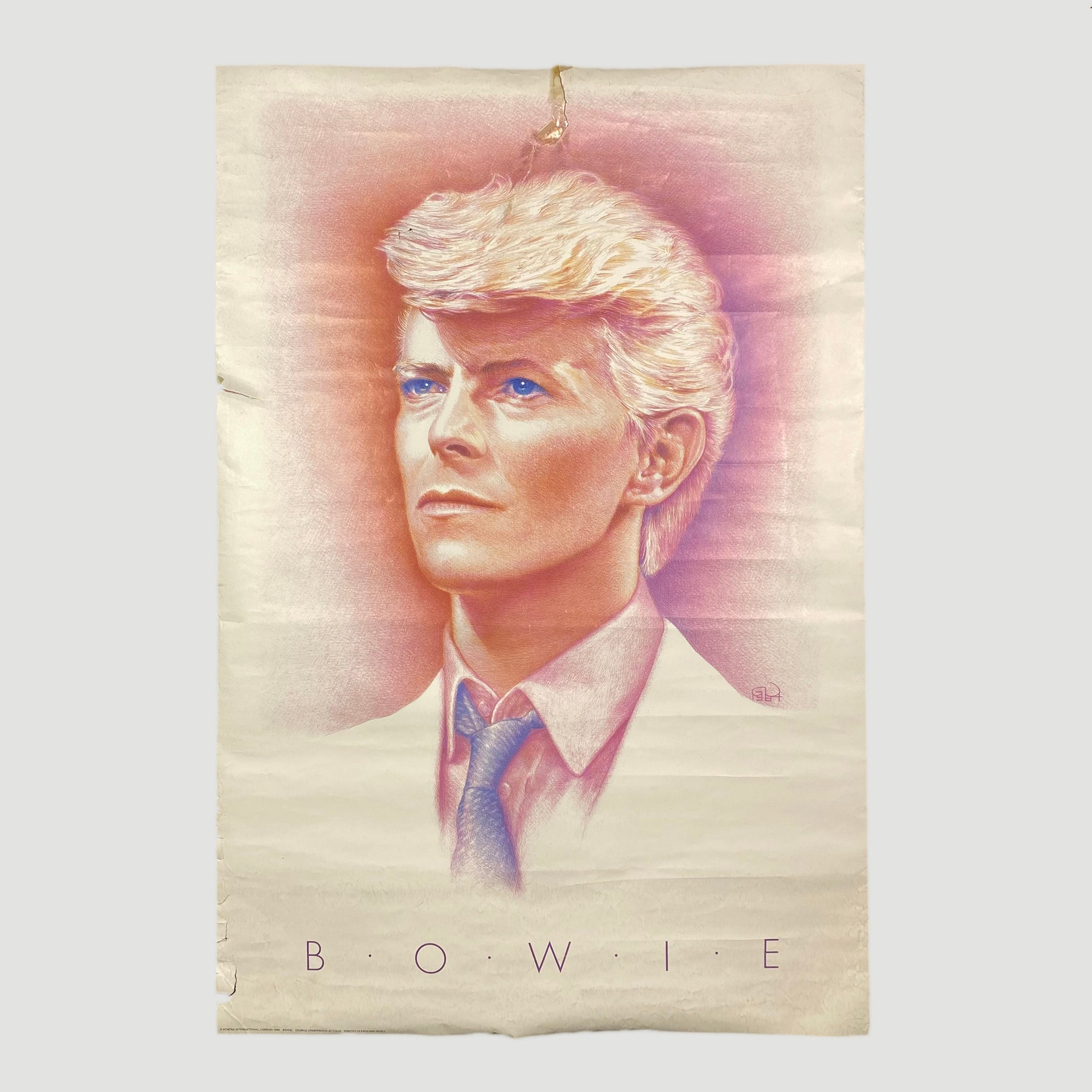 Early 80's David Bowie 'Lets Dance' Portrait Poster