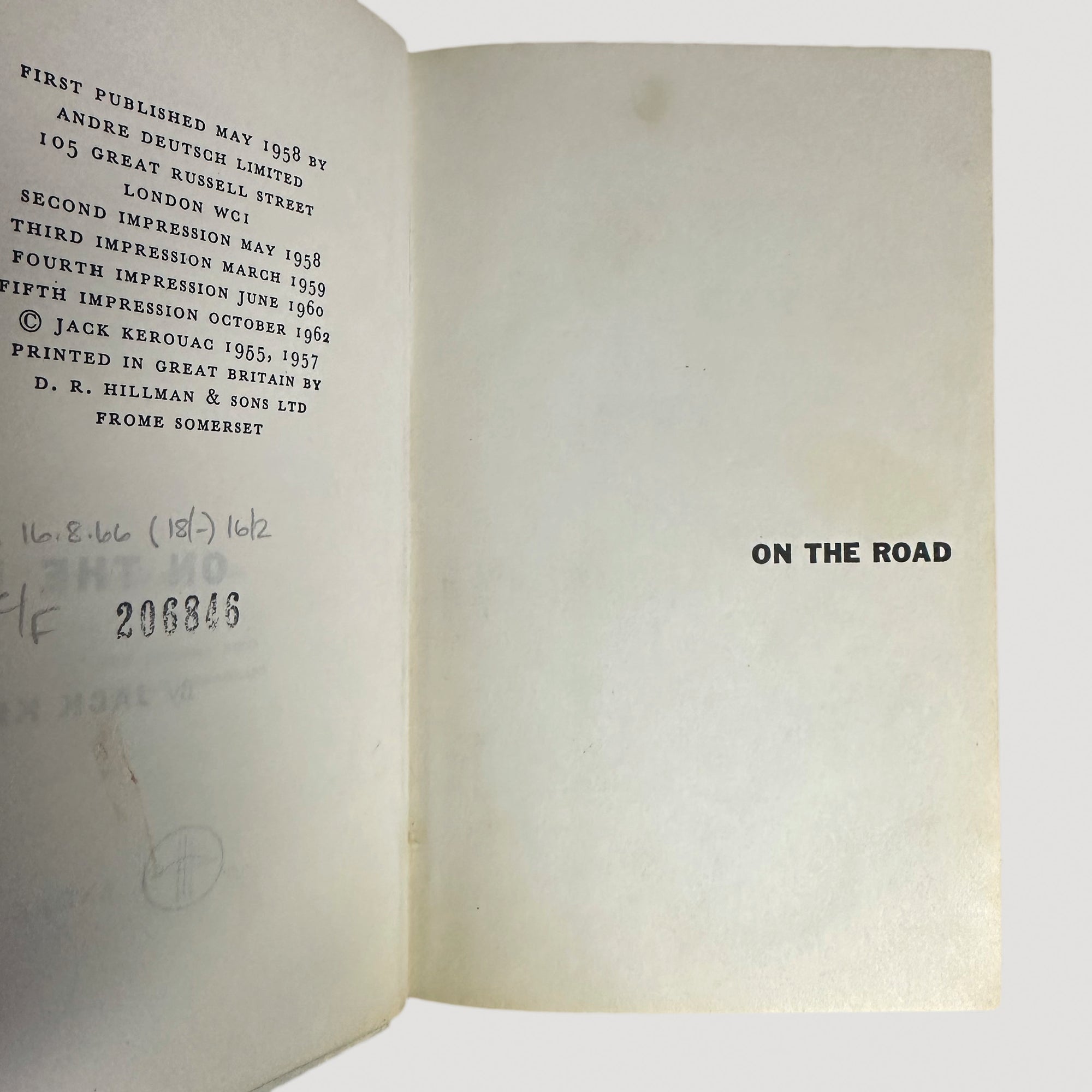 1962 Jack Kerouac on the Road Hardback