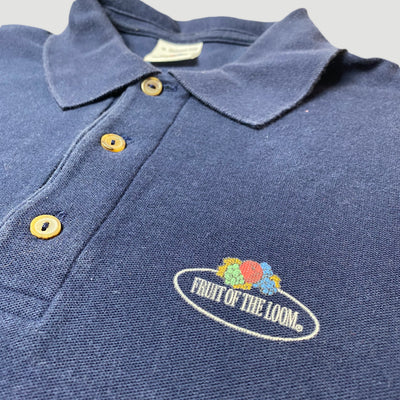 80's Fruit Of The Loom Basic Navy Polo Shirt