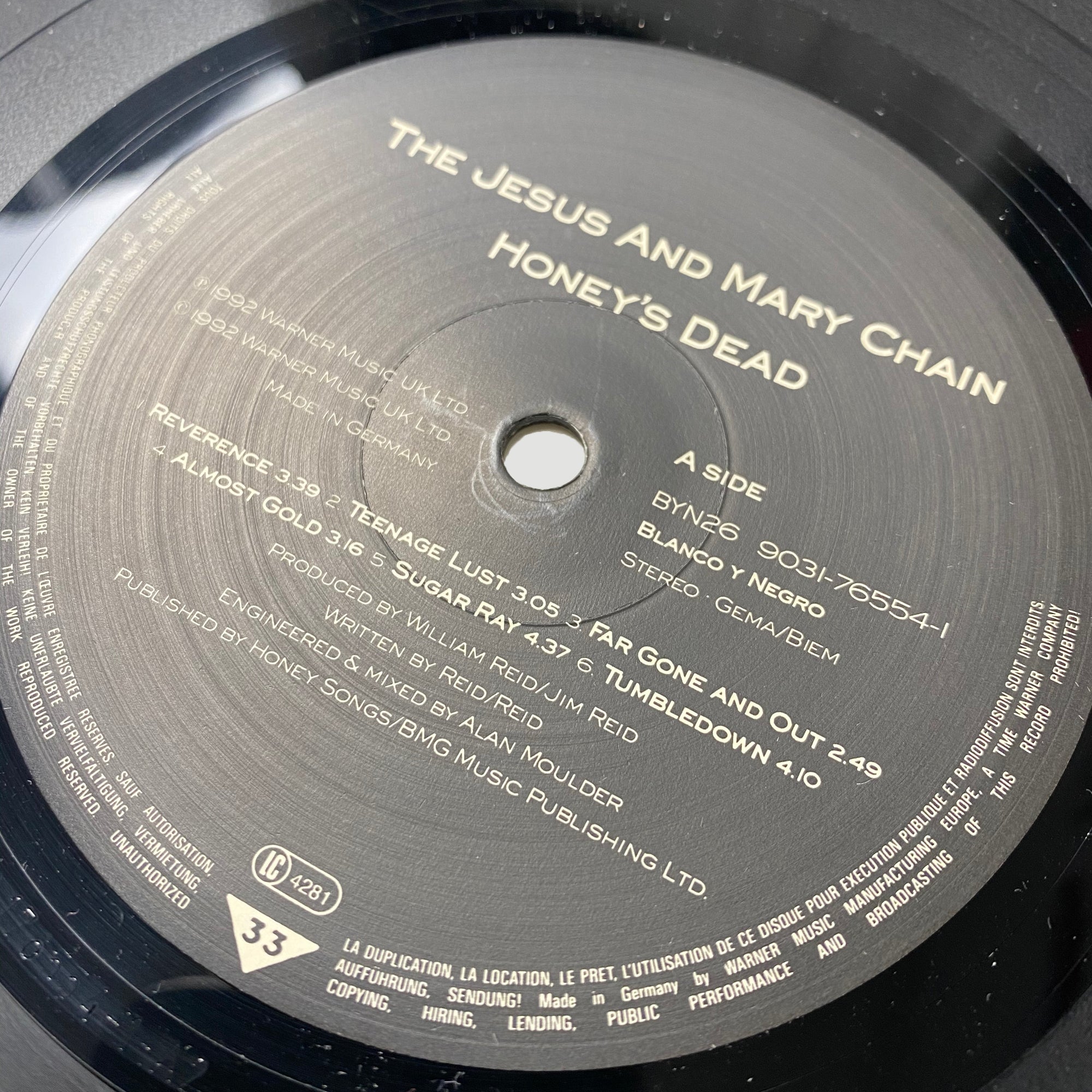 1992 The Jesus And Mary Chain ‎'Honey's Dead' LP