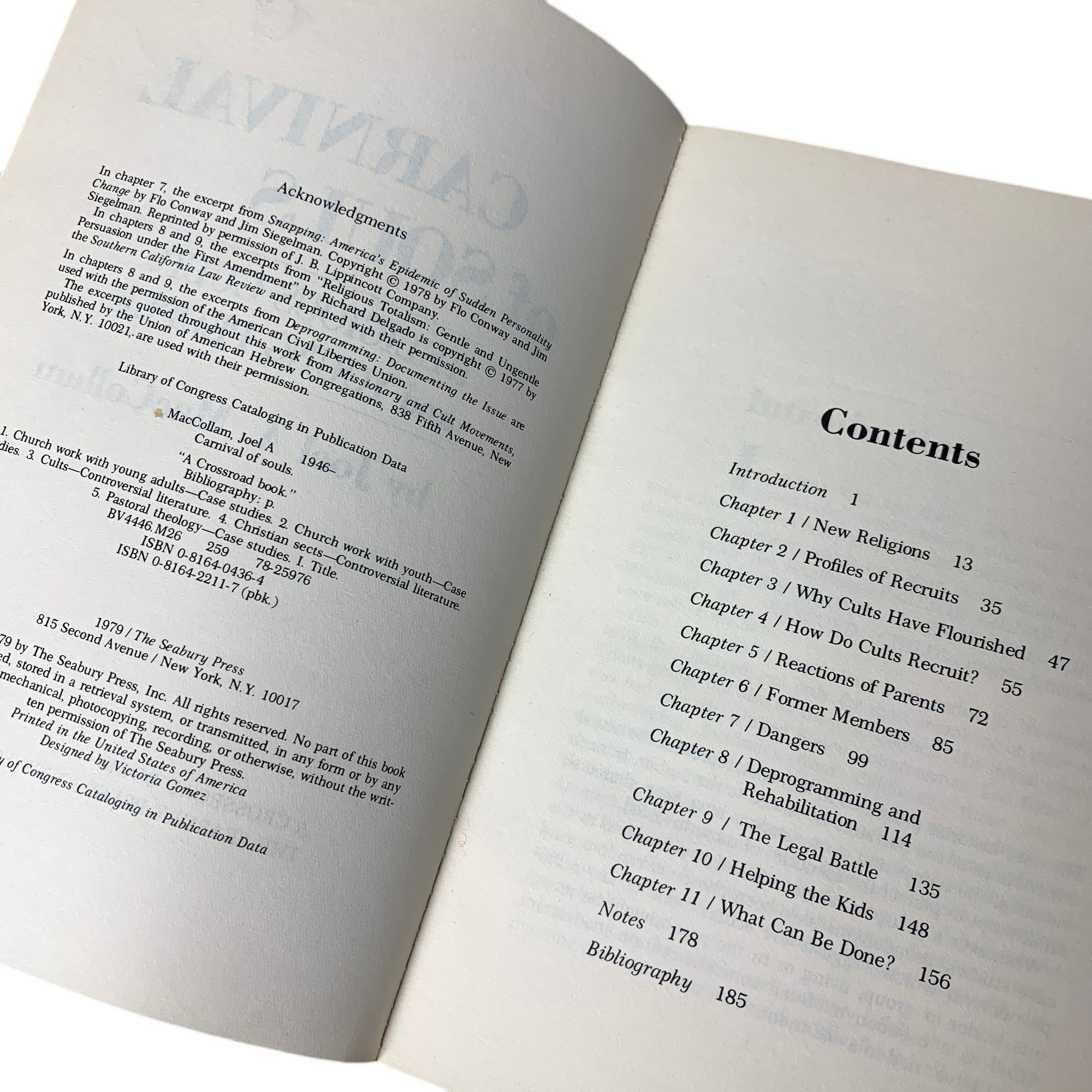 1979 Joel A MacCollam 'Carnival of Souls: Religious Cults and Young People'