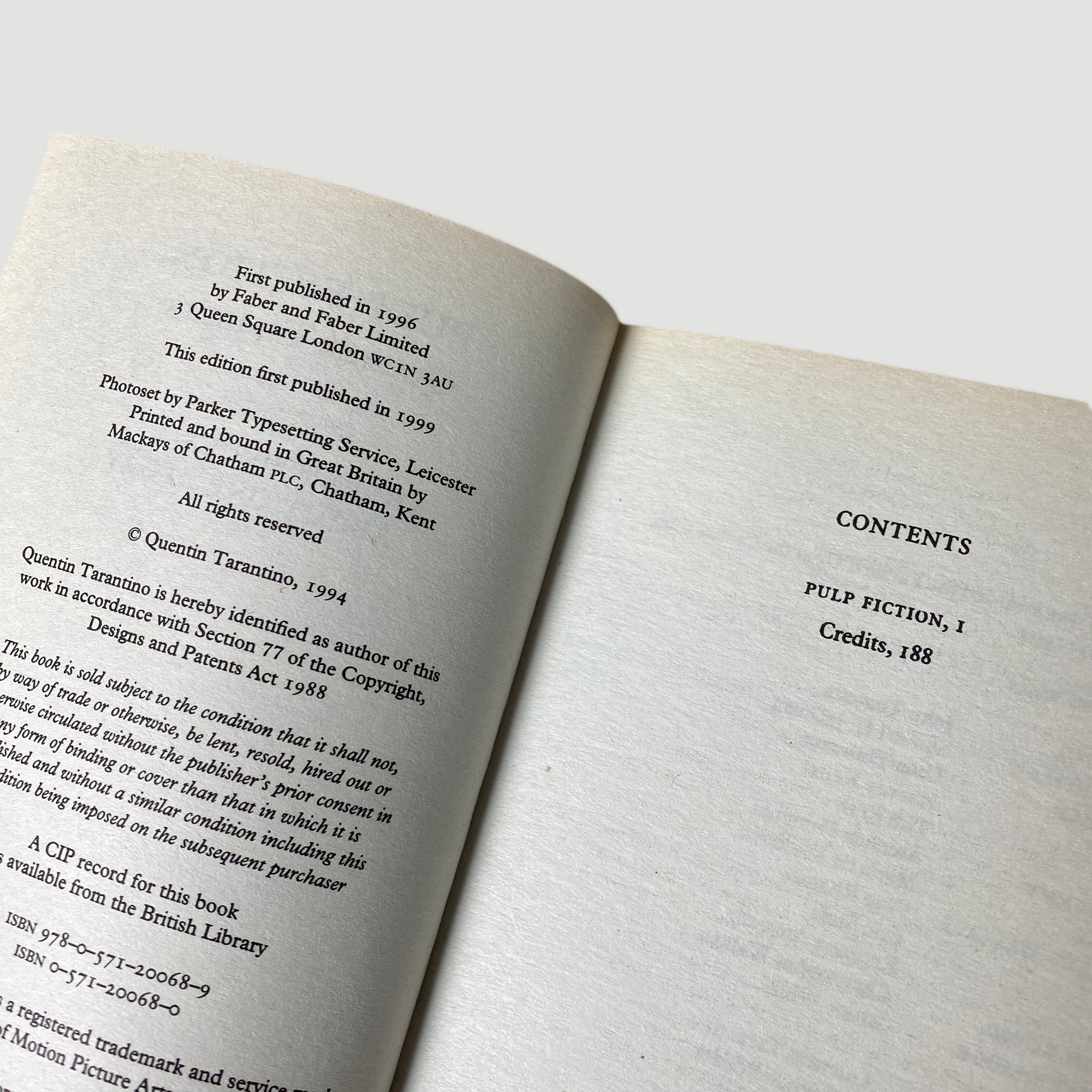 1999 Pulp Fiction Screenplay