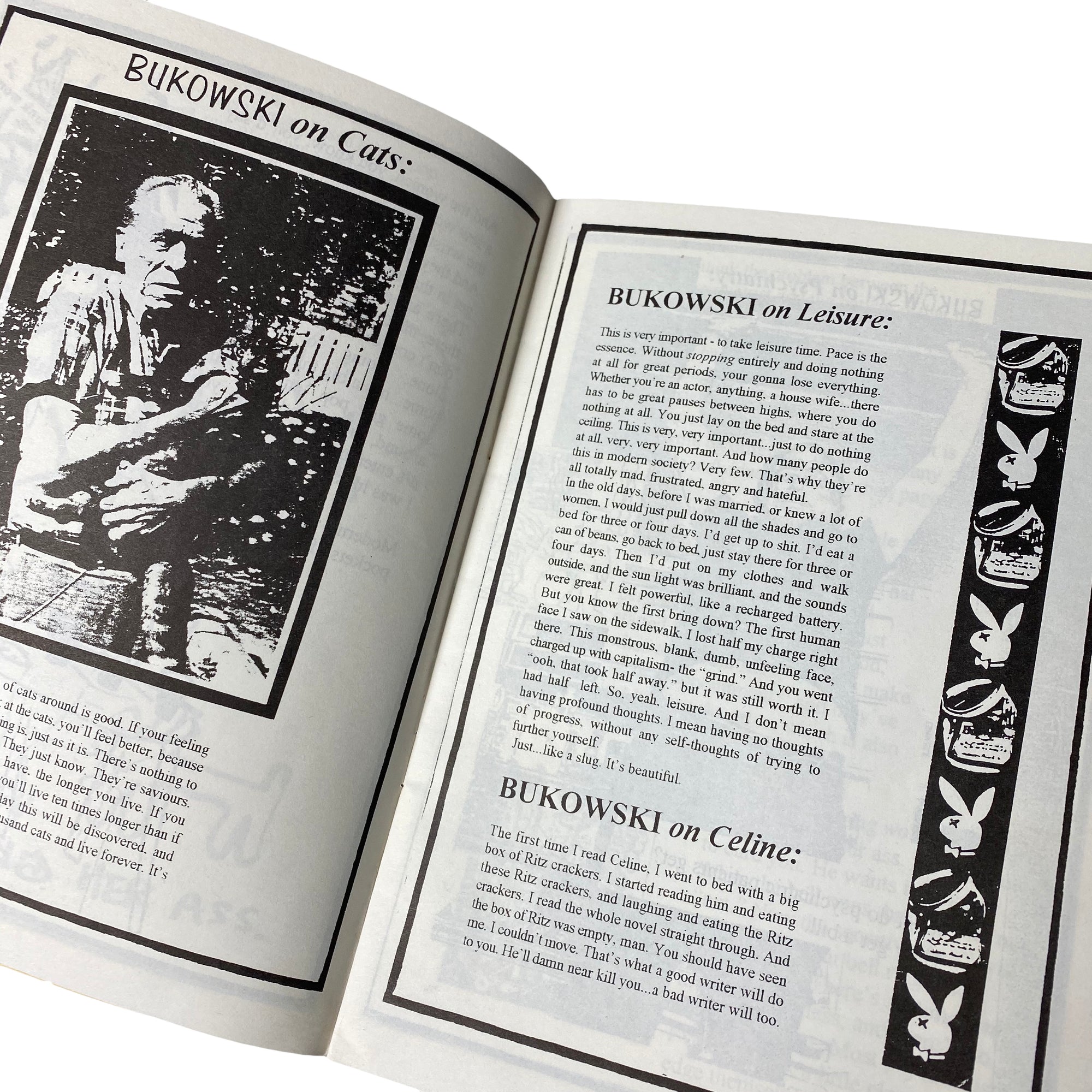 1998 Bukowski On Bukowski: Bukowski in his own words