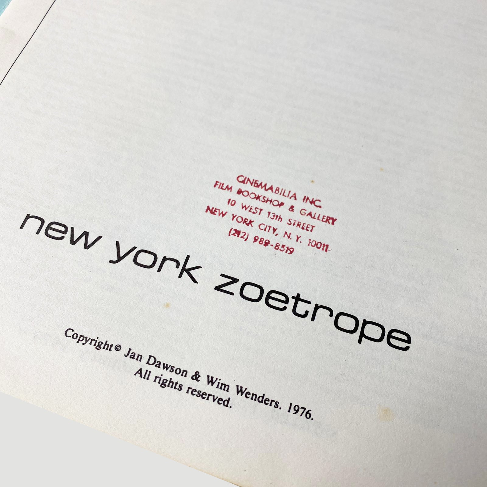 1976 Jan Dawson 'Wim Wenders'