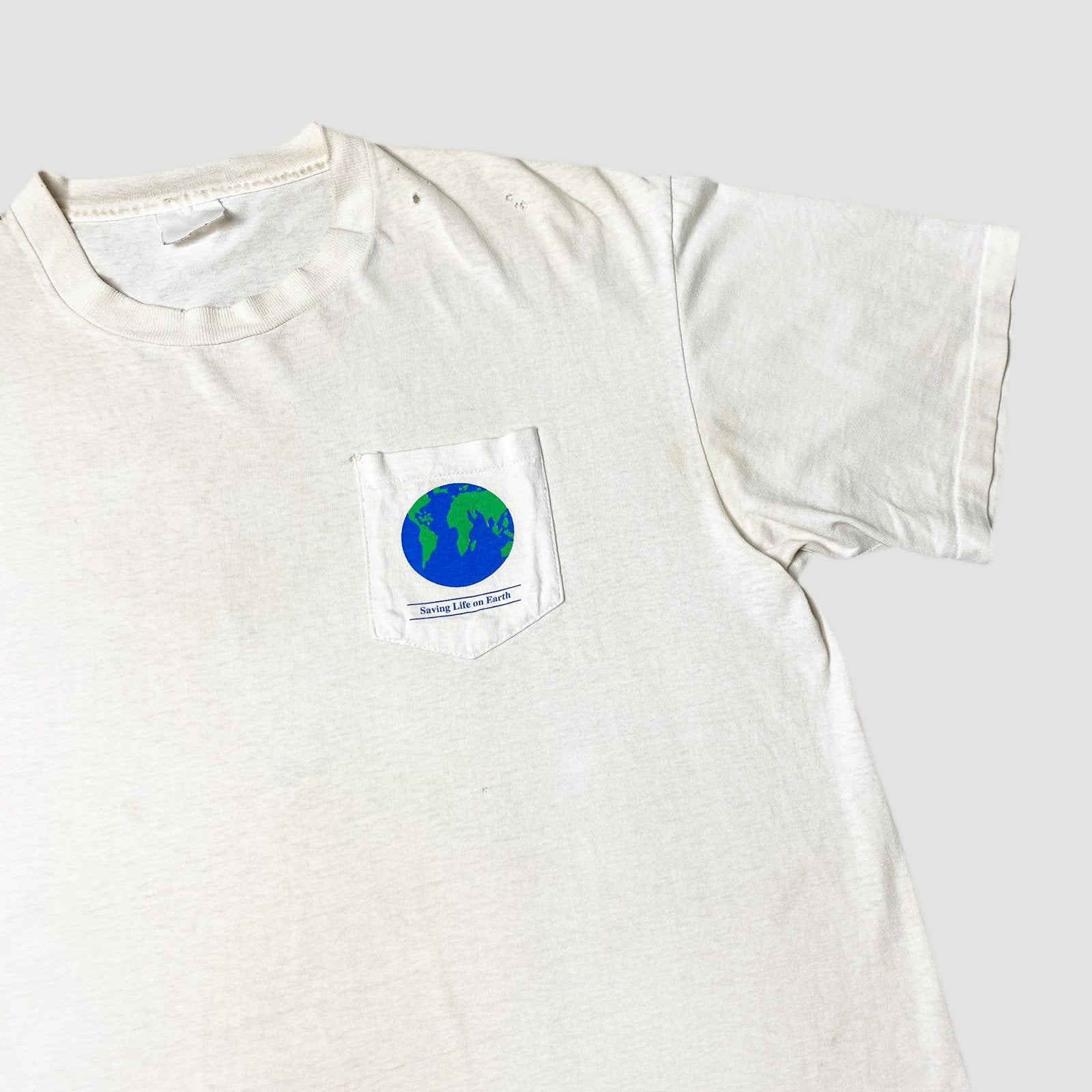 Late 80's WWF 'Saving Life On Earth' Pocket T-Shirt
