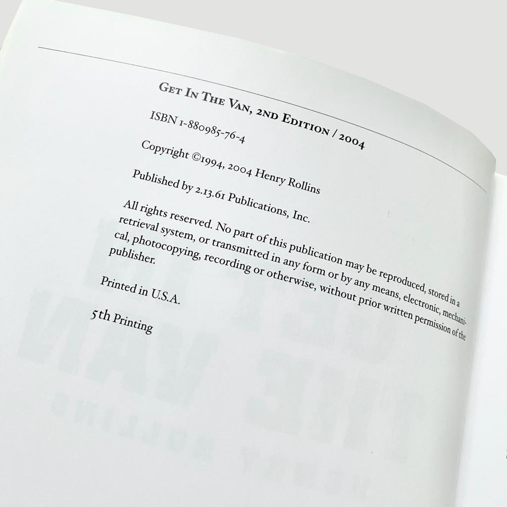 2004 Henry Rollins 'Get In The Van'