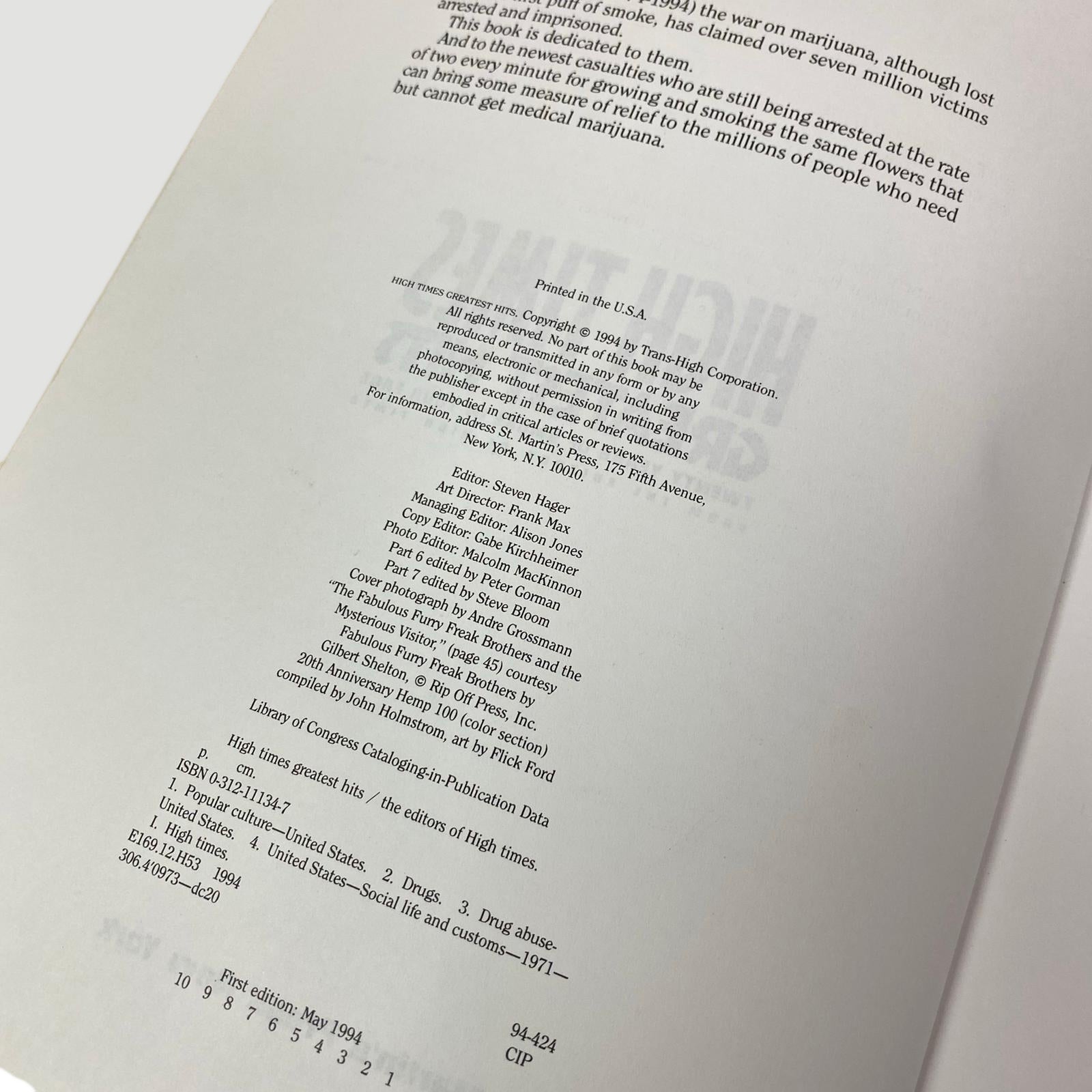 1994 High Times ‘Greatest Hits’ book