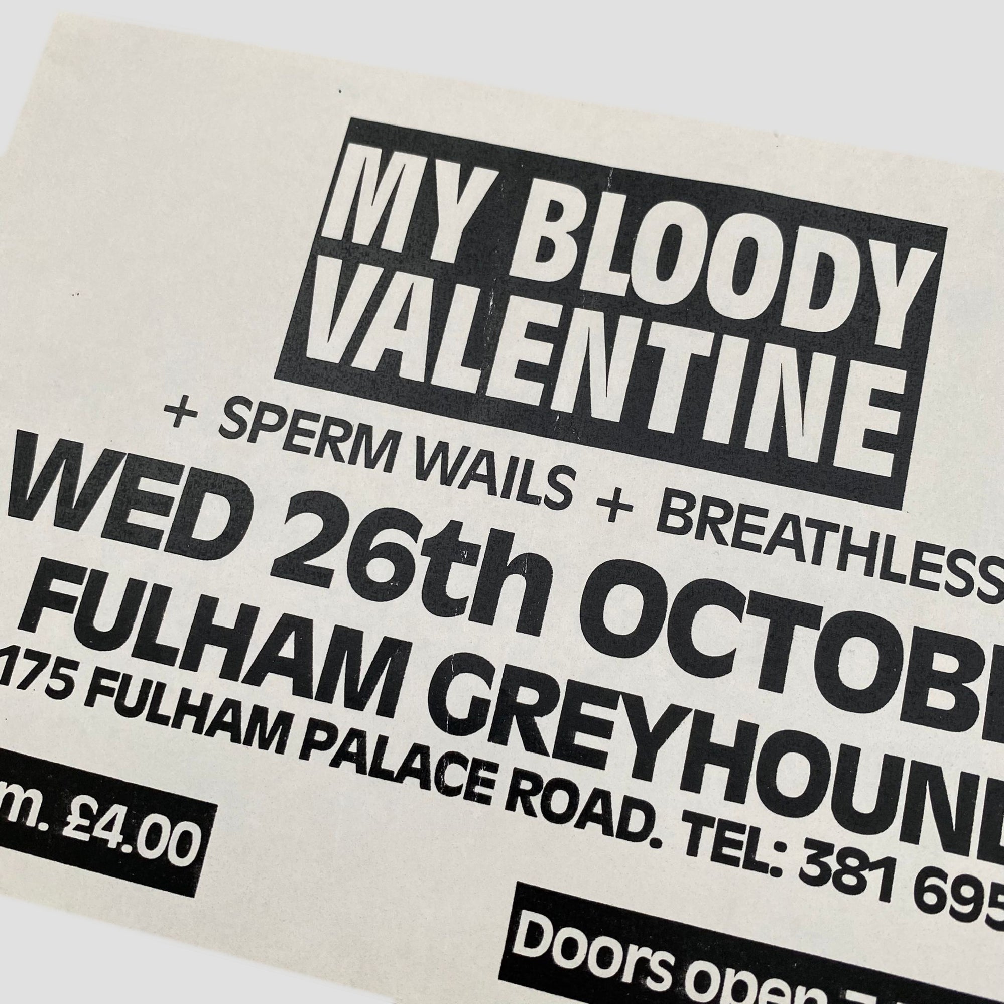 1988 My Bloody Valentine Show Flyer
