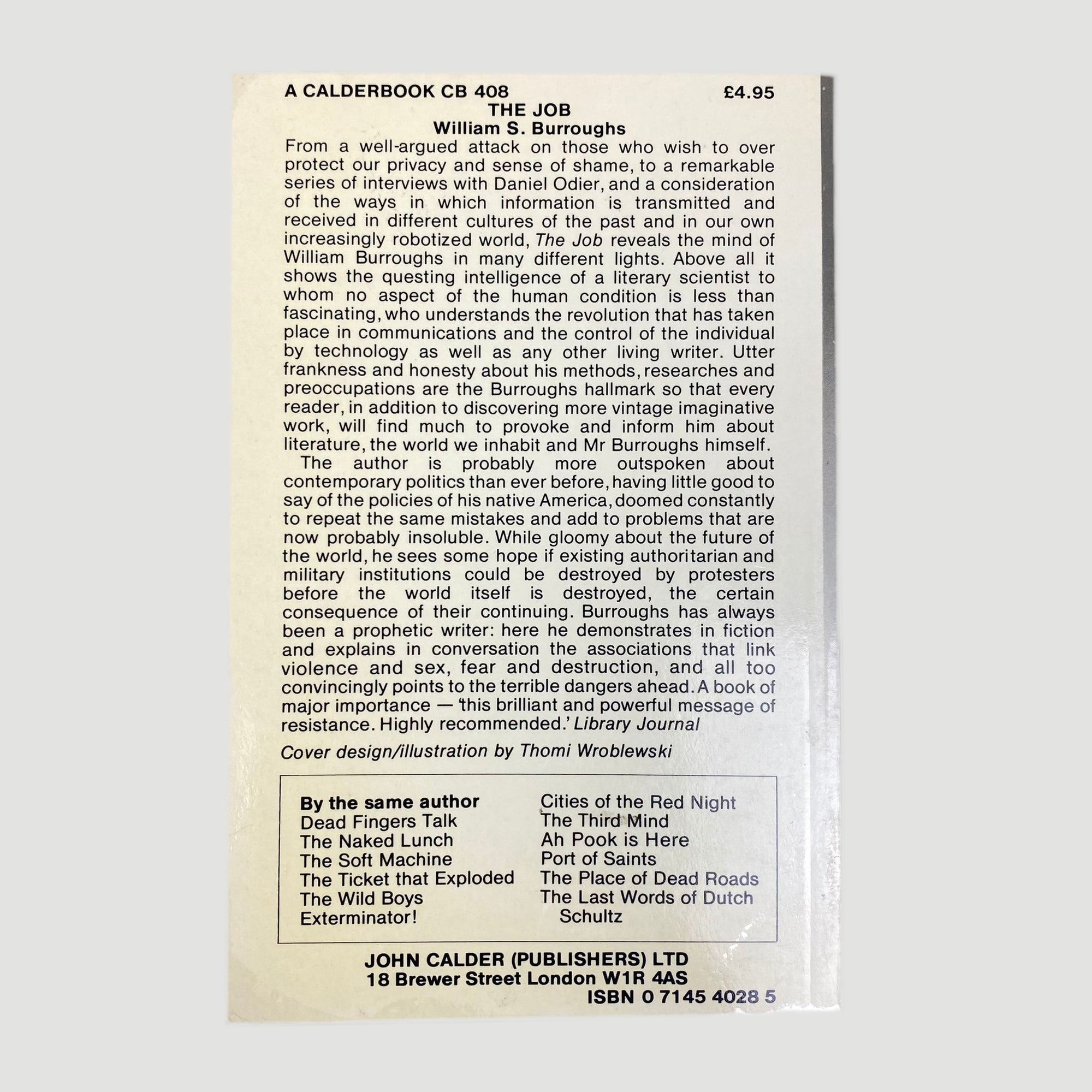 1984 William S. Burroughs The Job