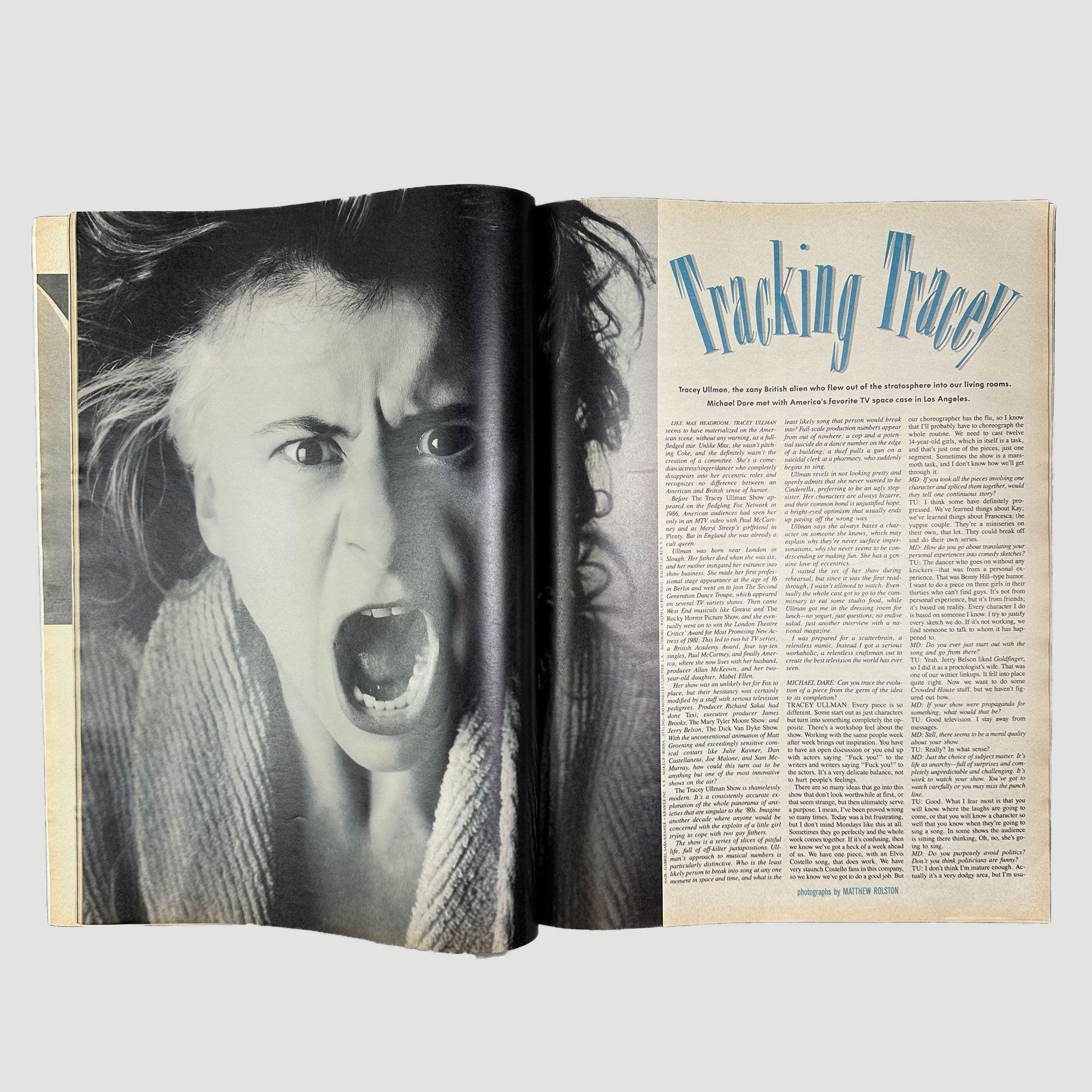 1989 Interview Magazine Tracey Ullman Issue